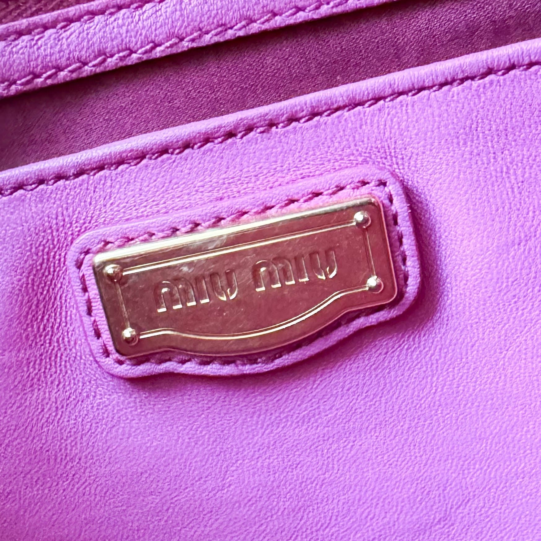 MIU MIU Nappa Matelassé Leather Top Handle Shoulder Bag Pink, in , Sold by HIVE PRELOVED - Handle Bags, ,