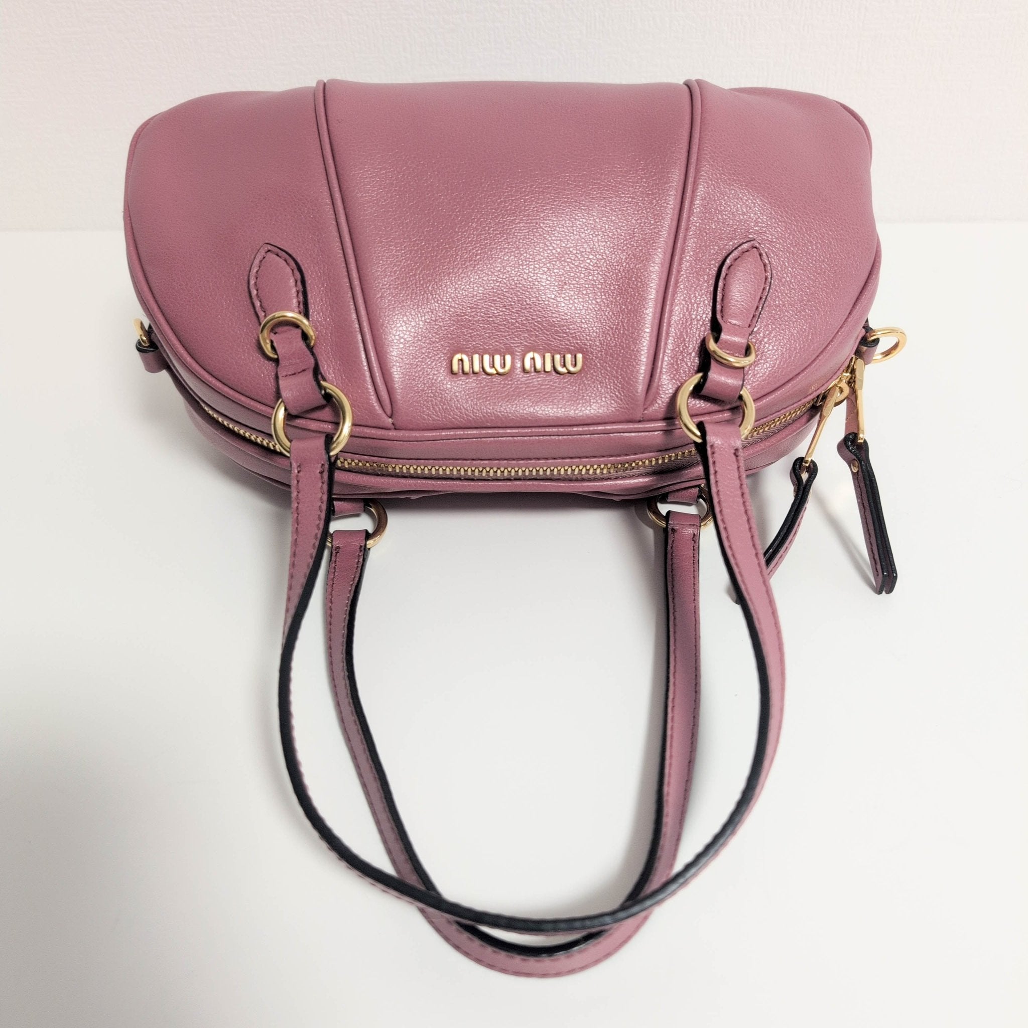 MIU MIU Pink Leather Boston Bowling Bag, in , Sold by HIVE PRELOVED - Handle Bags, ,