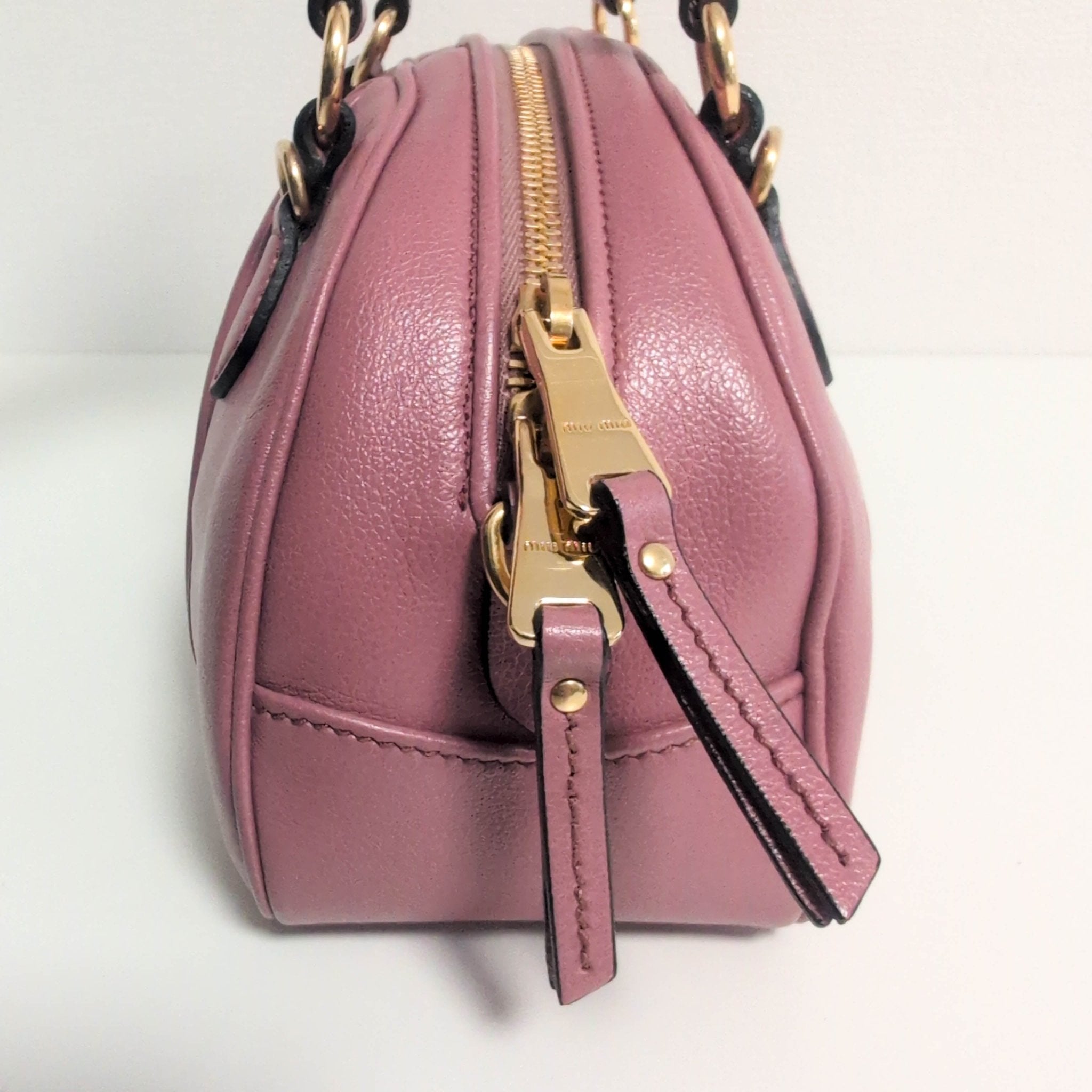 MIU MIU Pink Leather Boston Bowling Bag, in , Sold by HIVE PRELOVED - Handle Bags, ,