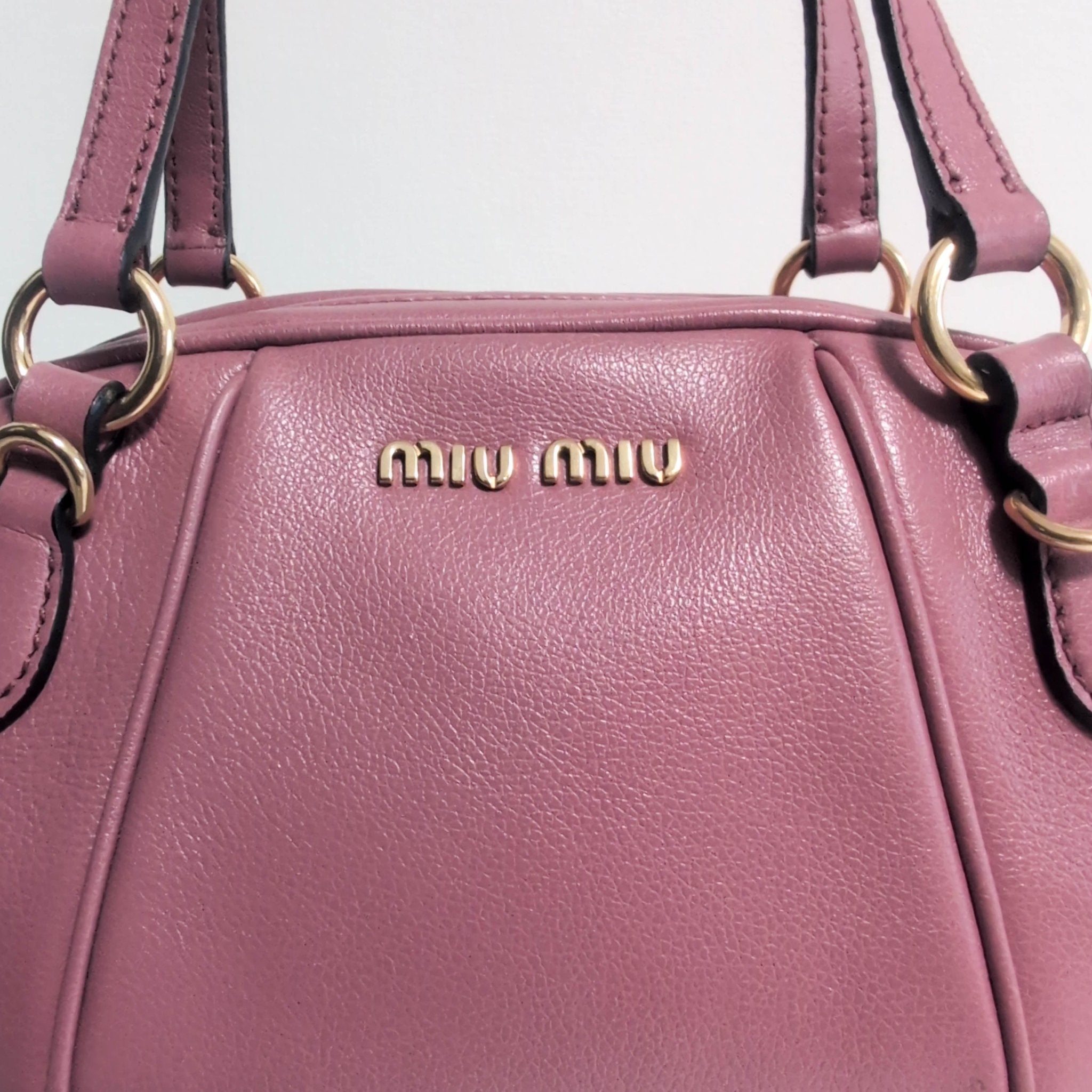 MIU MIU Pink Leather Boston Bowling Bag, in , Sold by HIVE PRELOVED - Handle Bags, ,