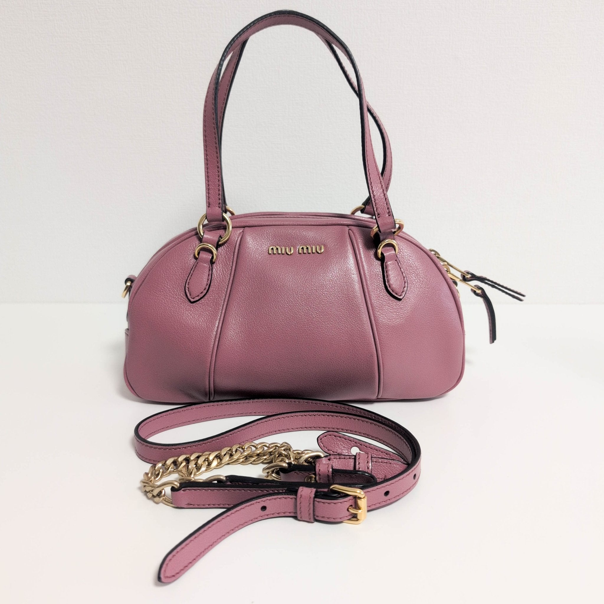 MIU MIU Pink Leather Boston Bowling Bag, in , Sold by HIVE PRELOVED - Handle Bags, ,