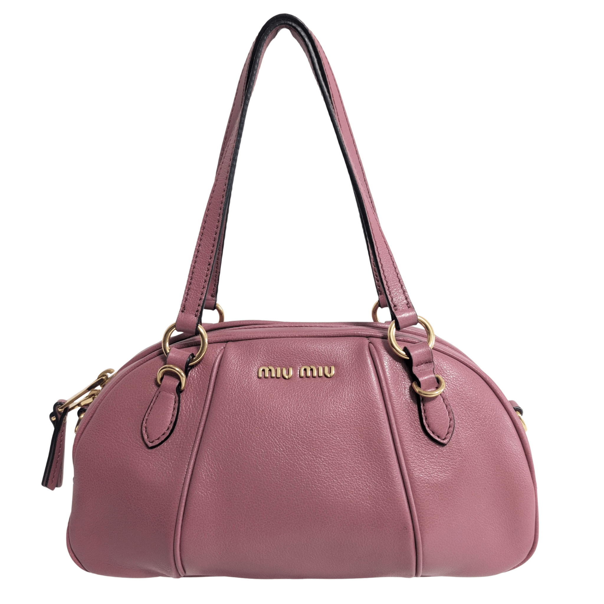 MIU MIU Pink Leather Boston Bowling Bag, in , Sold by HIVE PRELOVED - Handle Bags, ,