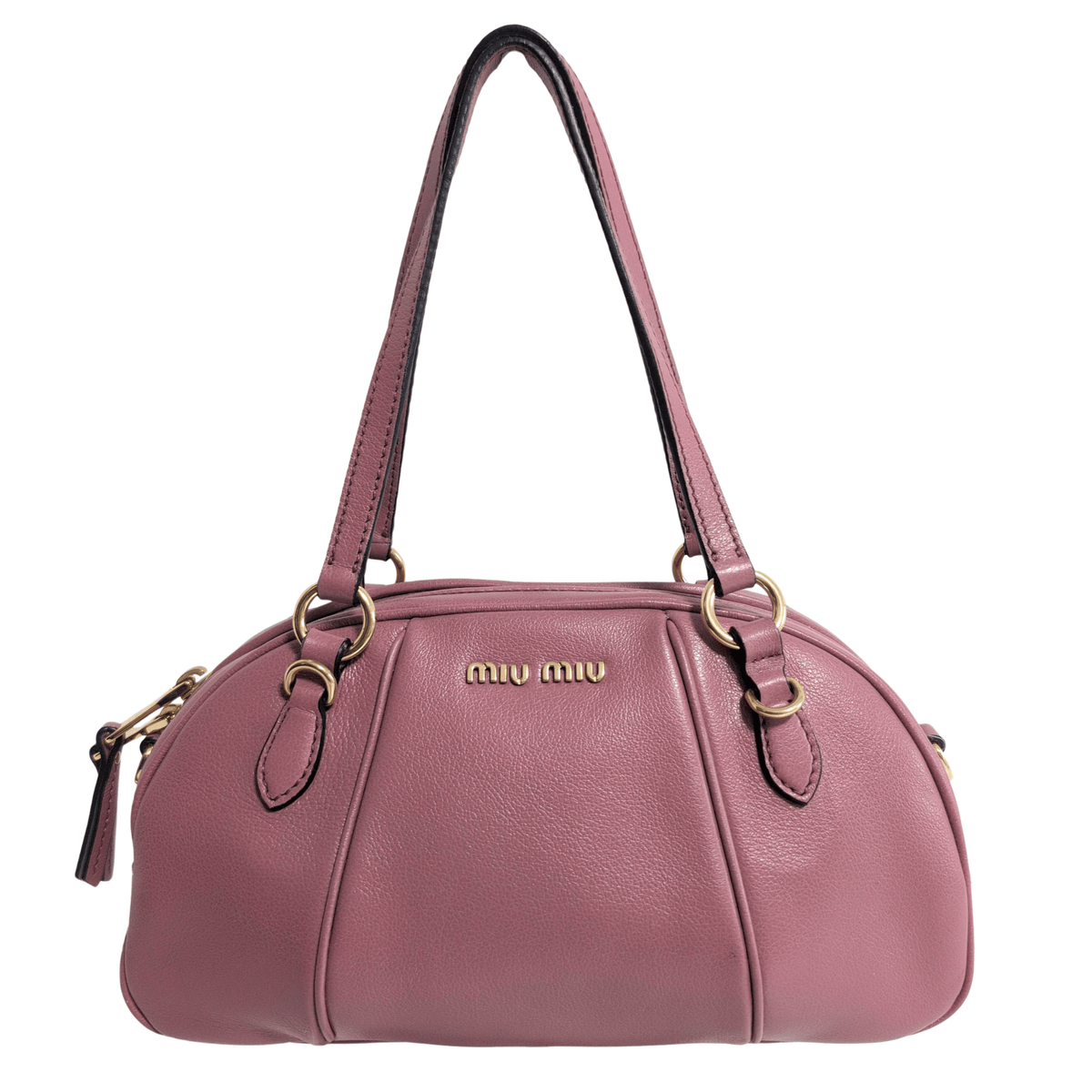 MIU MIU Pink Leather Boston Bowling Bag – HIVE PRELOVED