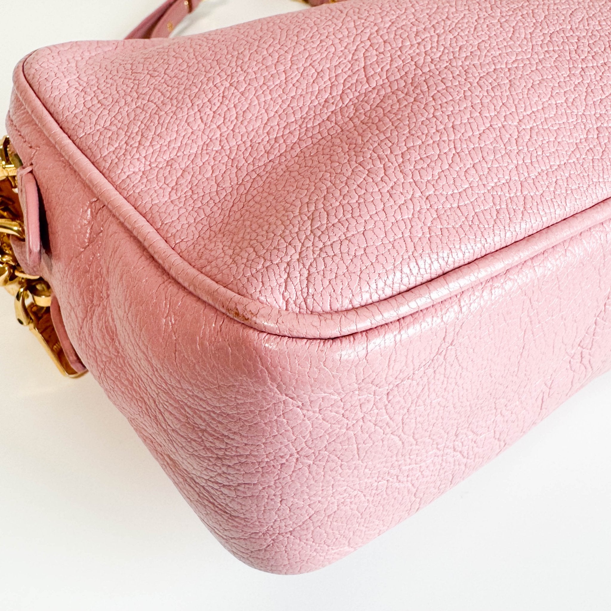 MIU MIU Pink Leather Camera Bag With Crossbody Strap, in , Sold by HIVE PRELOVED - Crossbody bags, ,