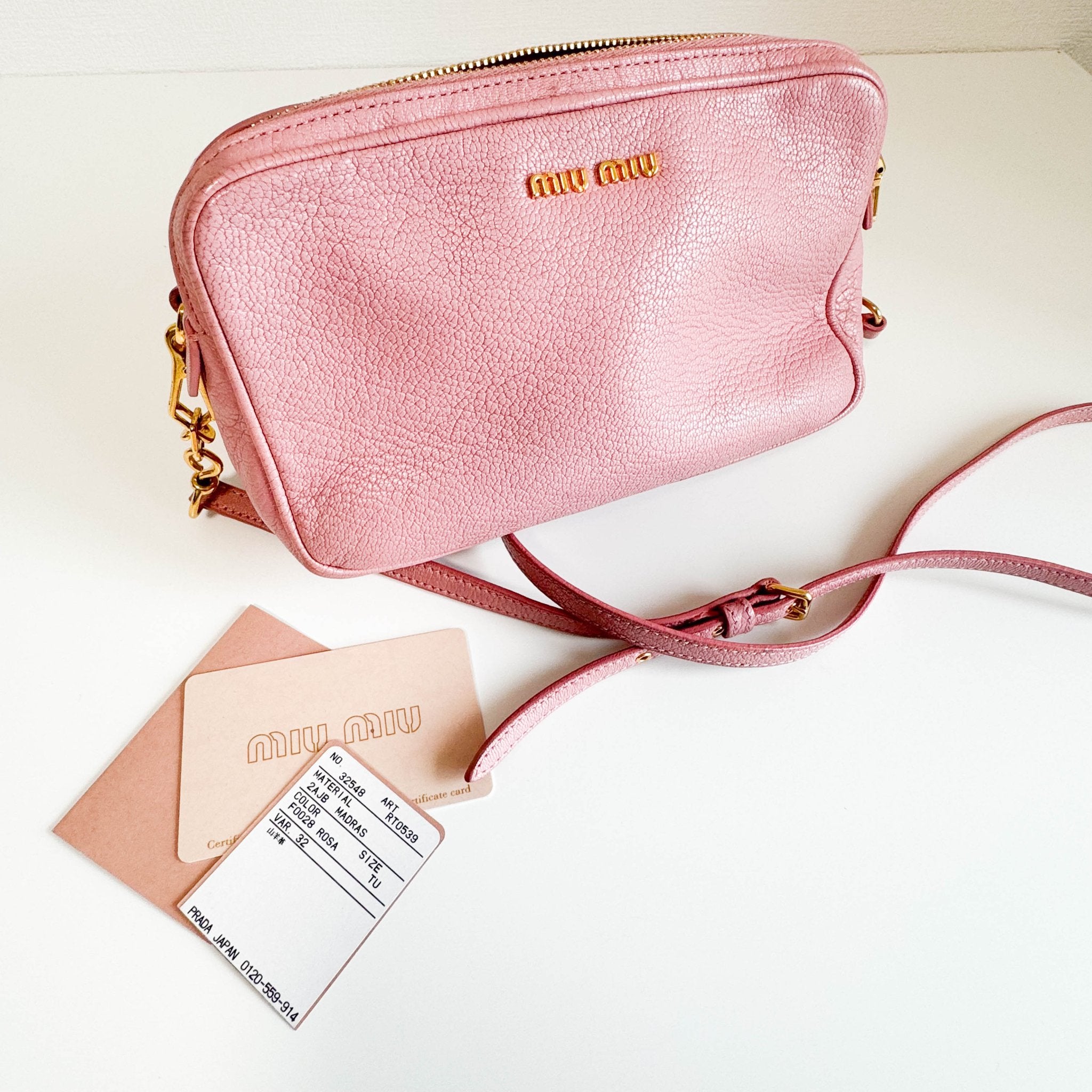MIU MIU Pink Leather Camera Bag With Crossbody Strap, in , Sold by HIVE PRELOVED - Crossbody bags, ,