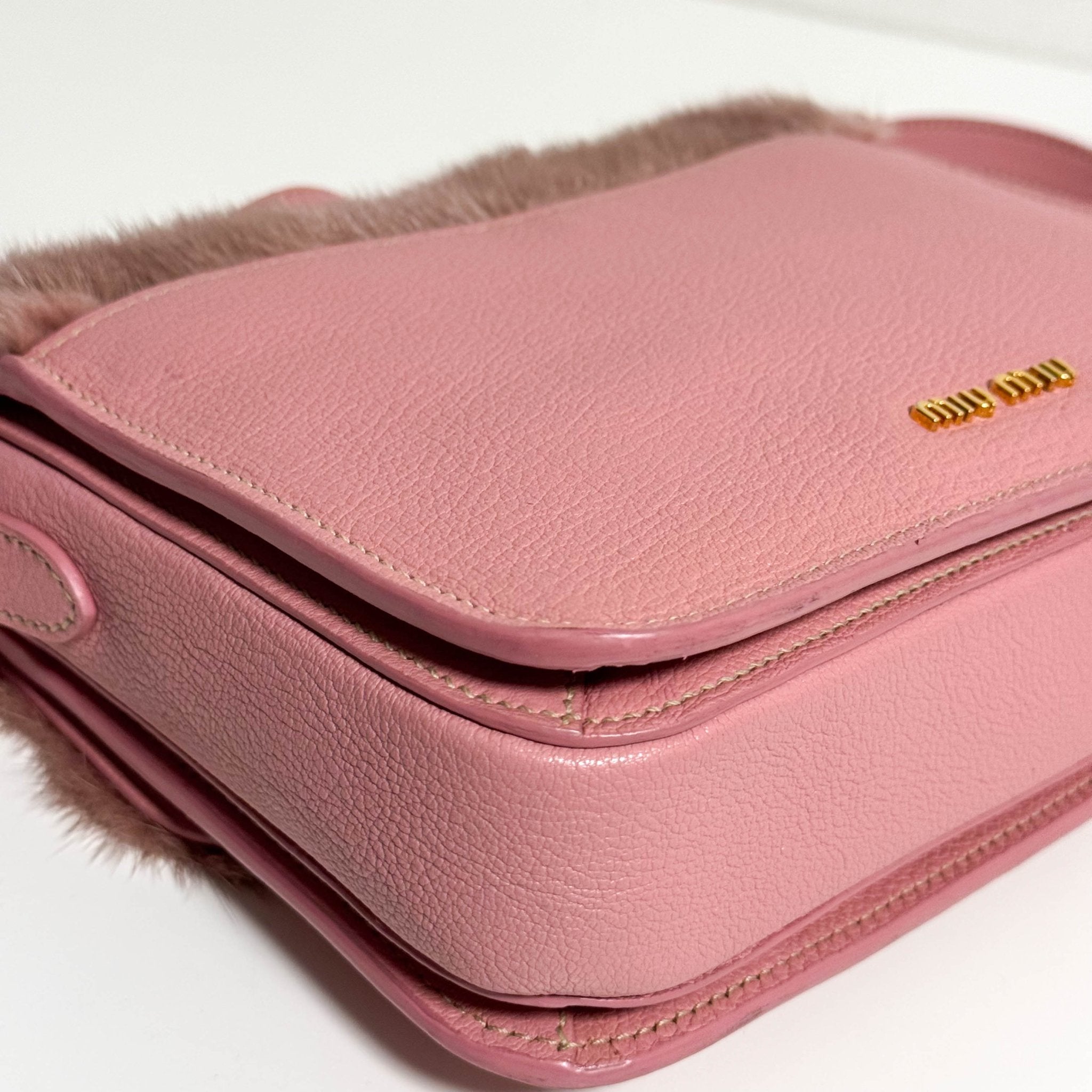 MIU MIU Pink Leather Fur Shoulder Bag, in , Sold by HIVE PRELOVED - Shoulder Bags, ,