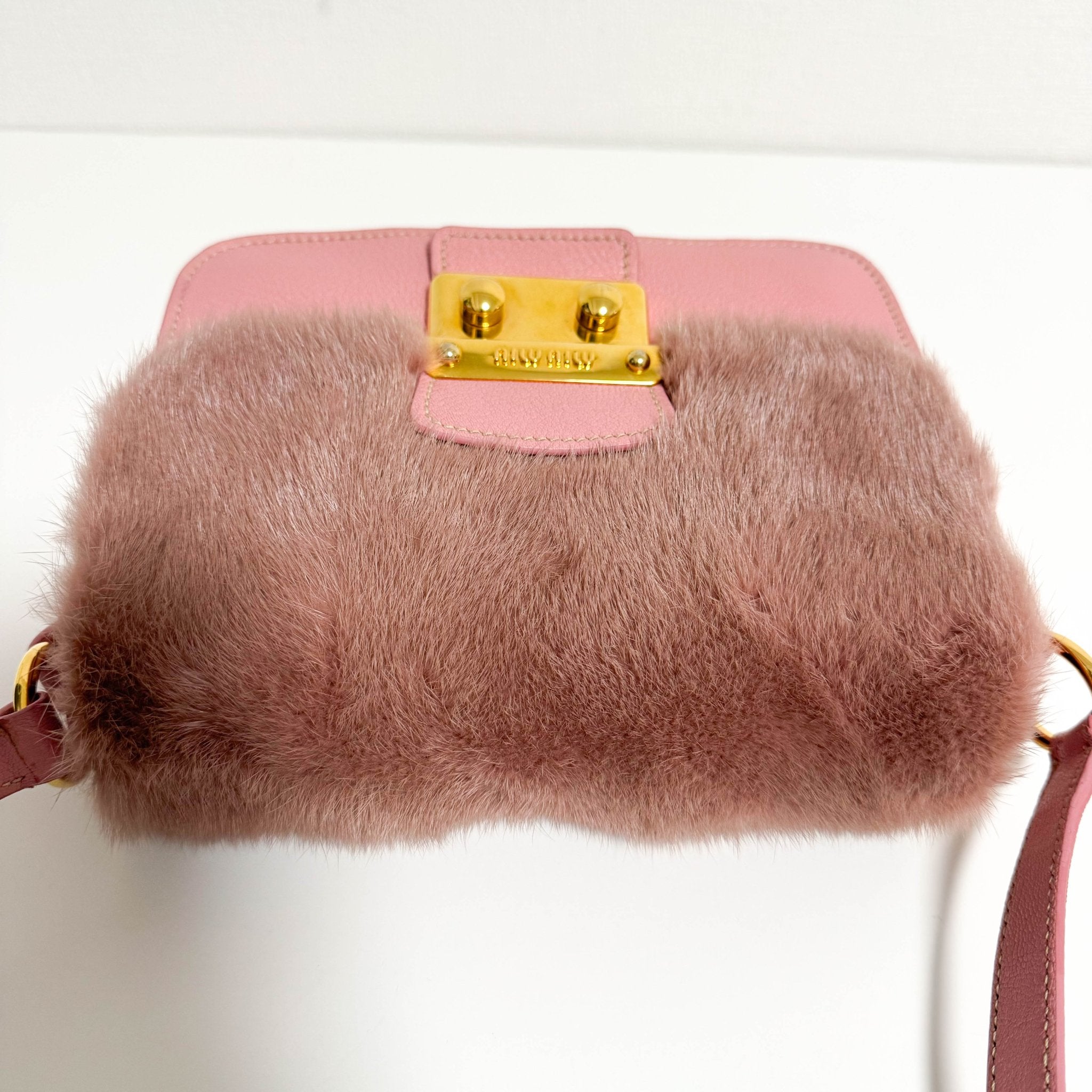 MIU MIU Pink Leather Fur Shoulder Bag, in , Sold by HIVE PRELOVED - Shoulder Bags, ,