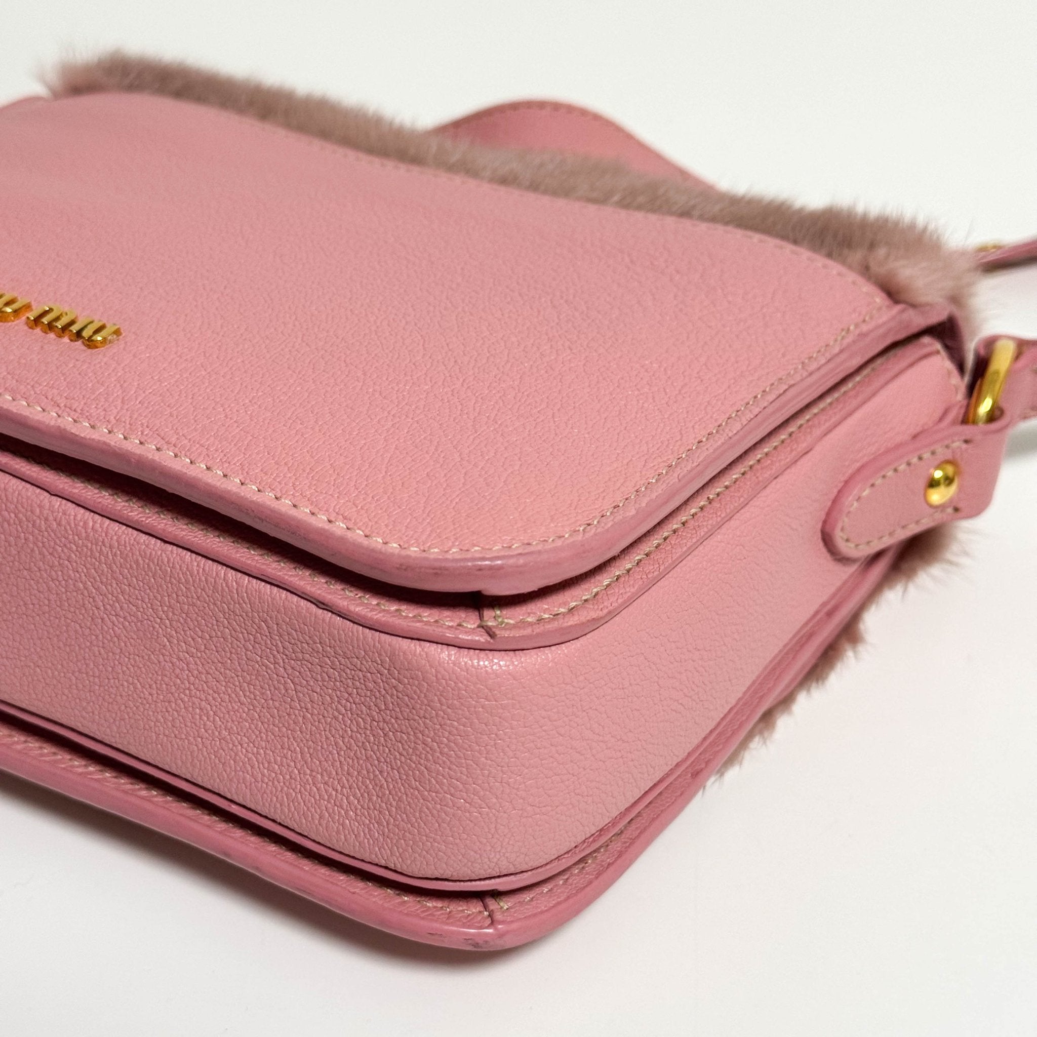 MIU MIU Pink Leather Fur Shoulder Bag, in , Sold by HIVE PRELOVED - Shoulder Bags, ,