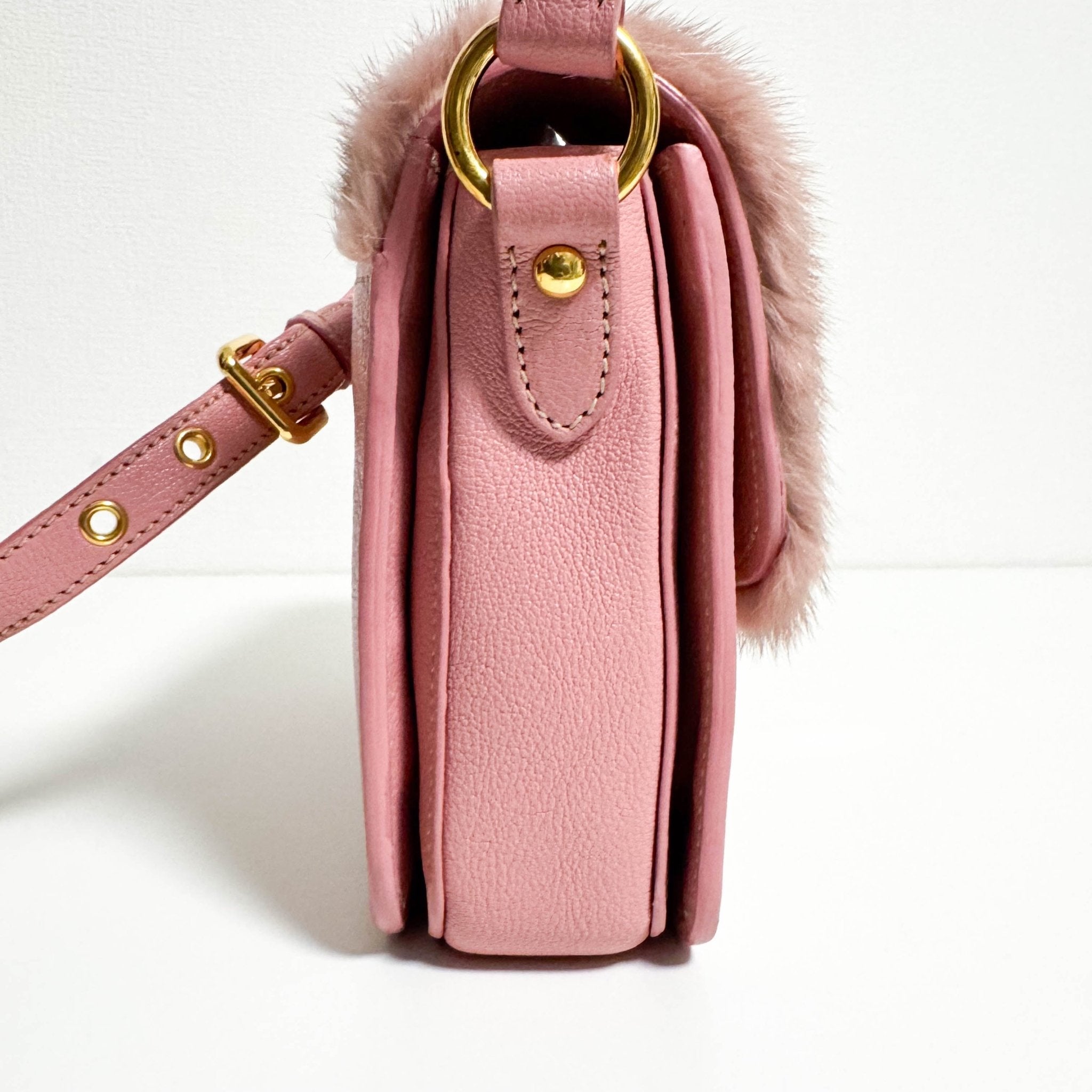 MIU MIU Pink Leather Fur Shoulder Bag, in , Sold by HIVE PRELOVED - Shoulder Bags, ,