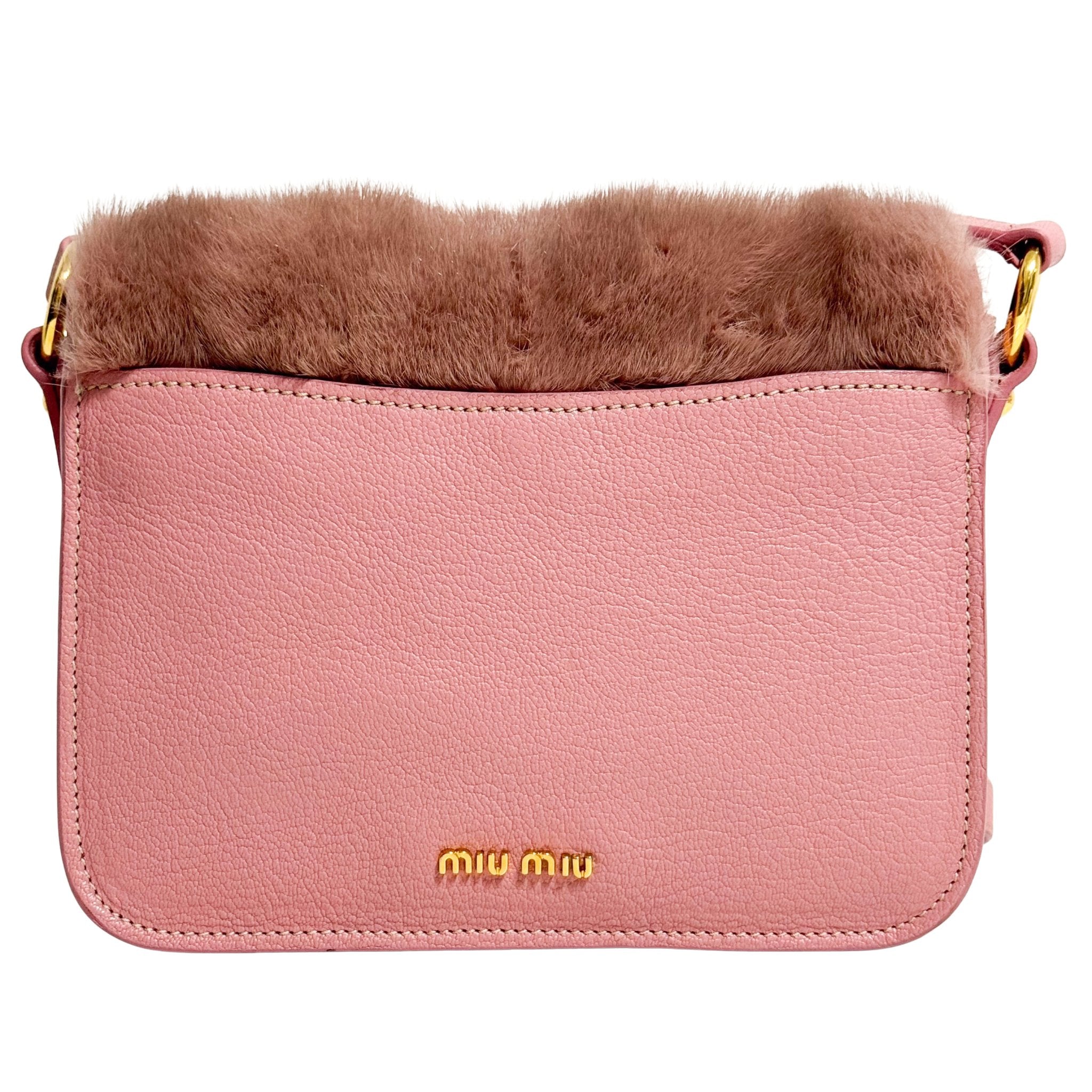 MIU MIU Pink Leather Fur Shoulder Bag, in , Sold by HIVE PRELOVED - Shoulder Bags, ,