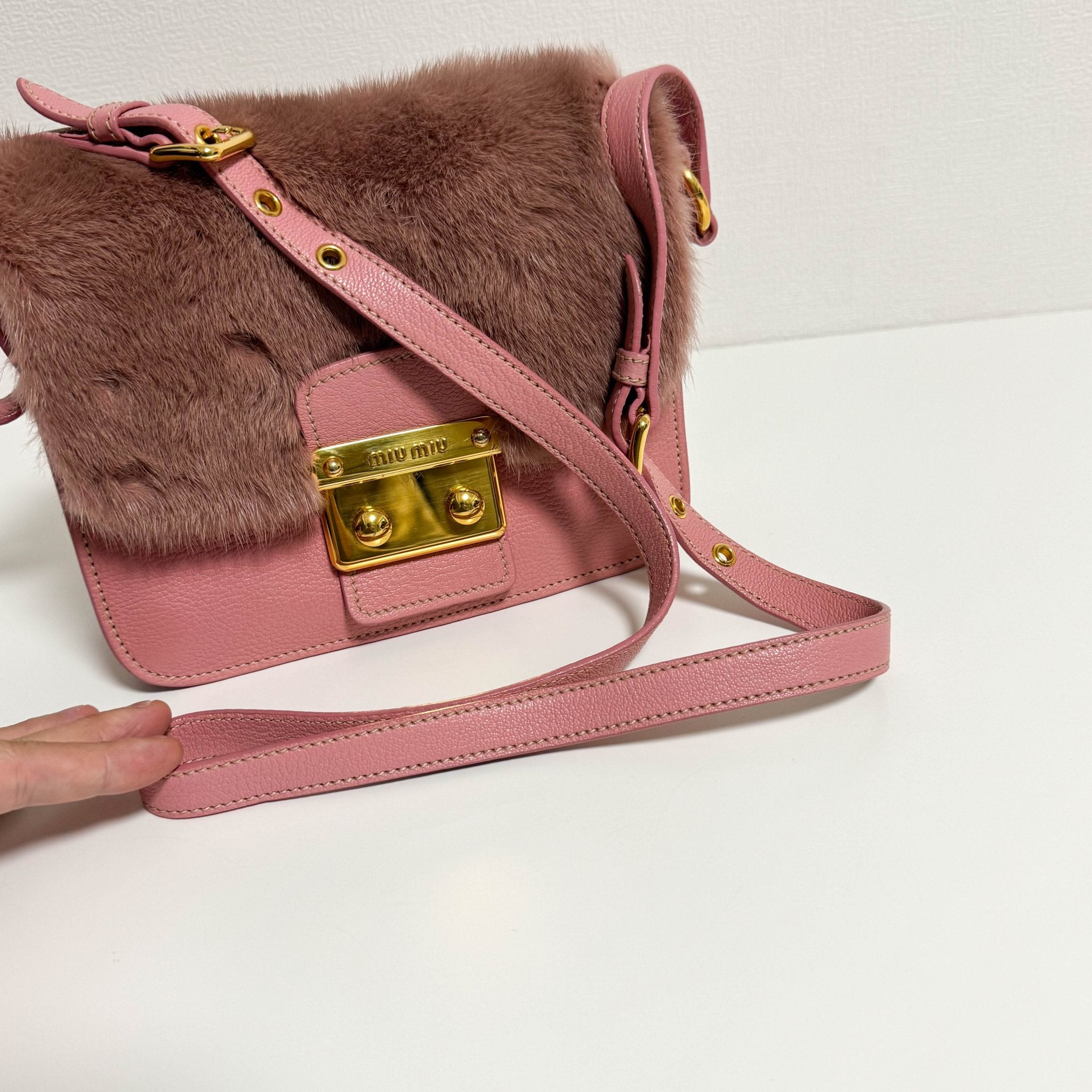 MIU MIU Pink Leather Fur Shoulder Bag, in , Sold by HIVE PRELOVED - Shoulder Bags, ,