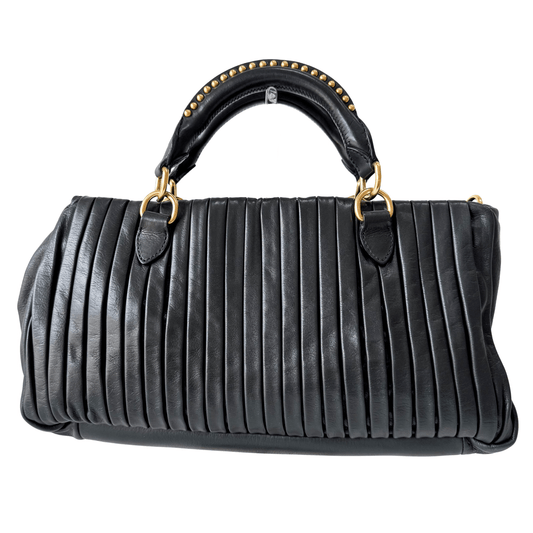 MIU MIU Pleated Leather Green Gold Hardware Handbag, in , Sold by HIVE PRELOVED - Shoulder Bags, ,