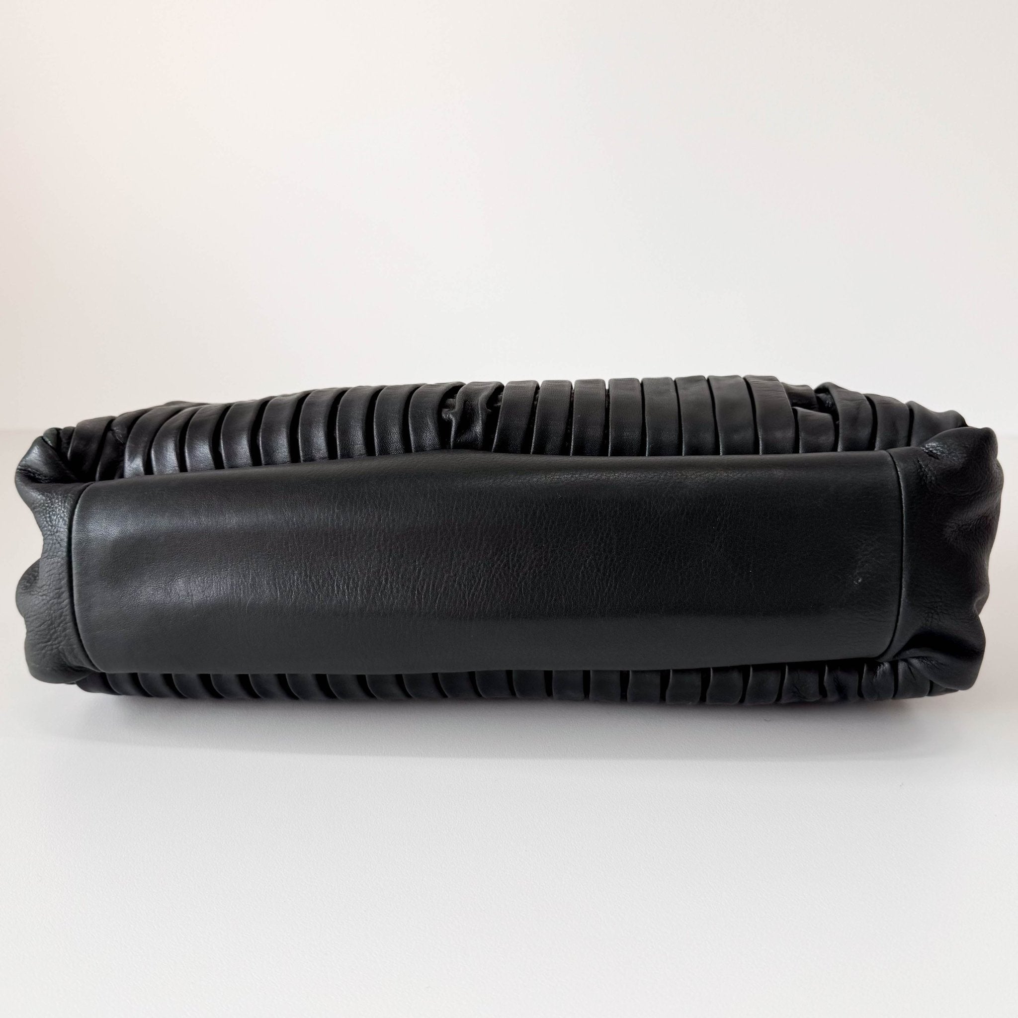 MIU MIU Pleated Leather Green Gold Hardware Handbag, in , Sold by HIVE PRELOVED - Shoulder Bags, ,