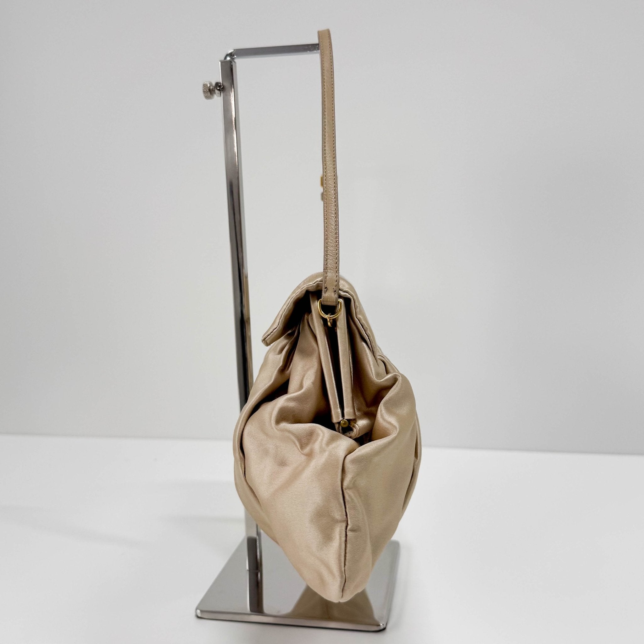 MIU MIU Silk Satin Beige Handle Bag, in , Sold by HIVE PRELOVED - Handle Bags, ,