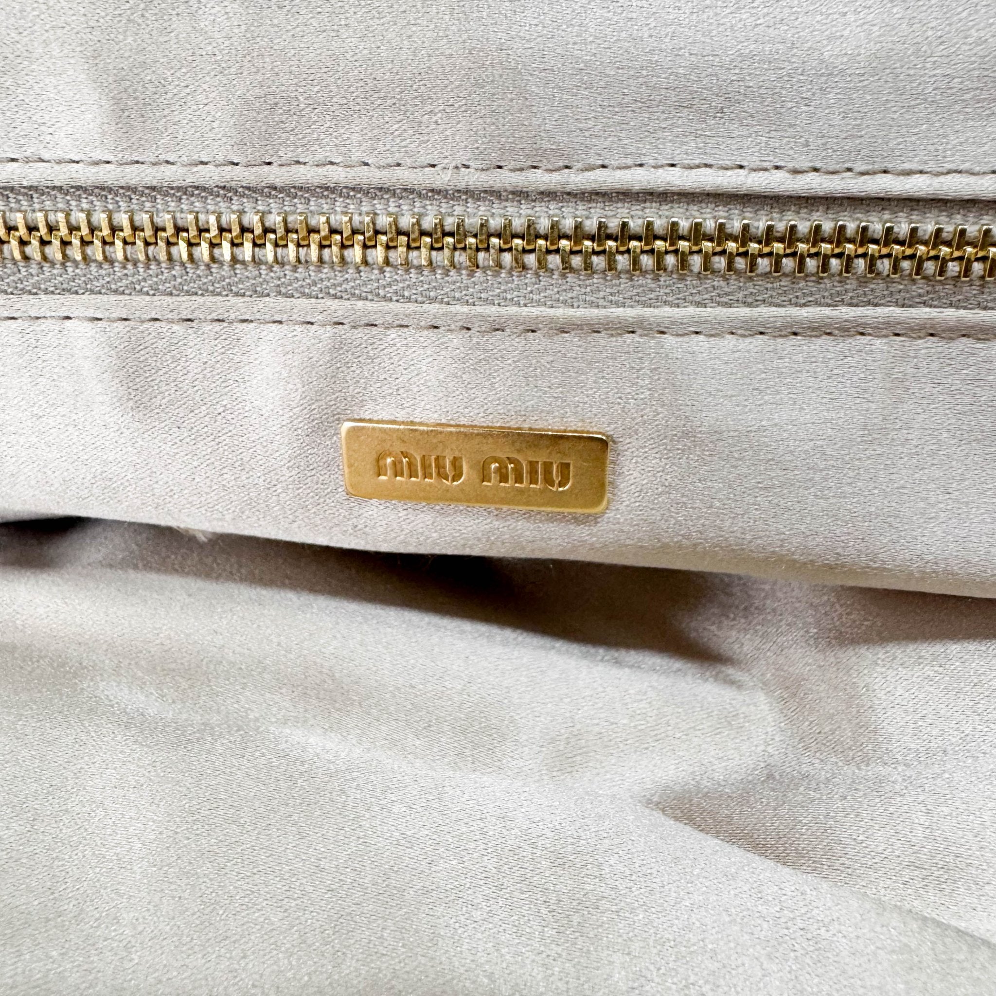 MIU MIU Silk Satin Beige Handle Bag, in , Sold by HIVE PRELOVED - Handle Bags, ,