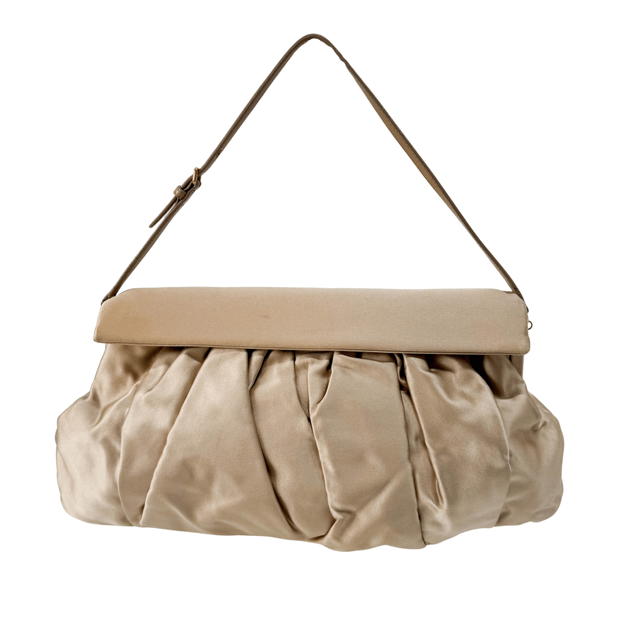 MIU MIU Silk Satin Beige Handle Bag, in , Sold by HIVE PRELOVED - Handle Bags, ,