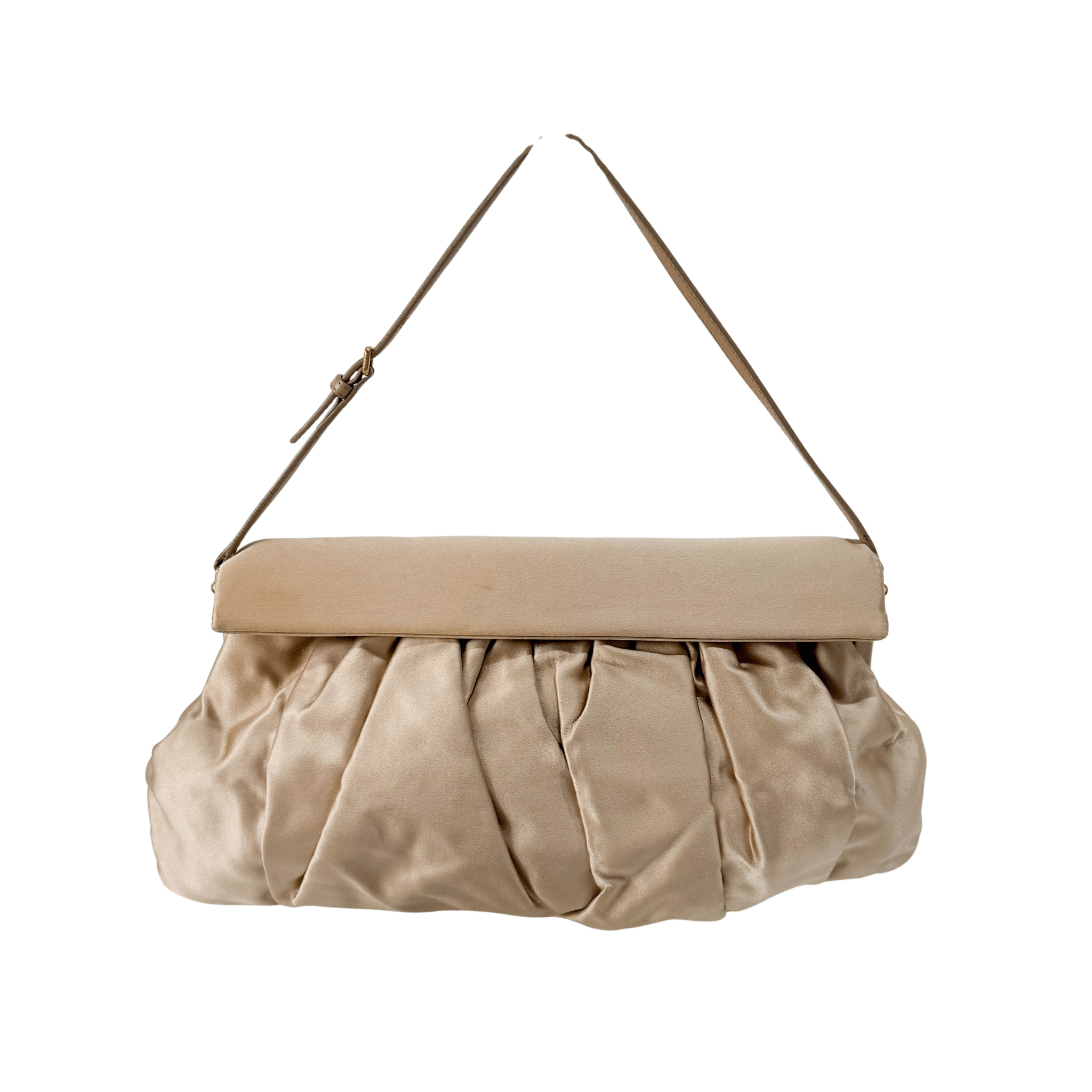 MIU MIU Silk Satin Beige Handle Bag, in , Sold by HIVE PRELOVED - Handle Bags, ,