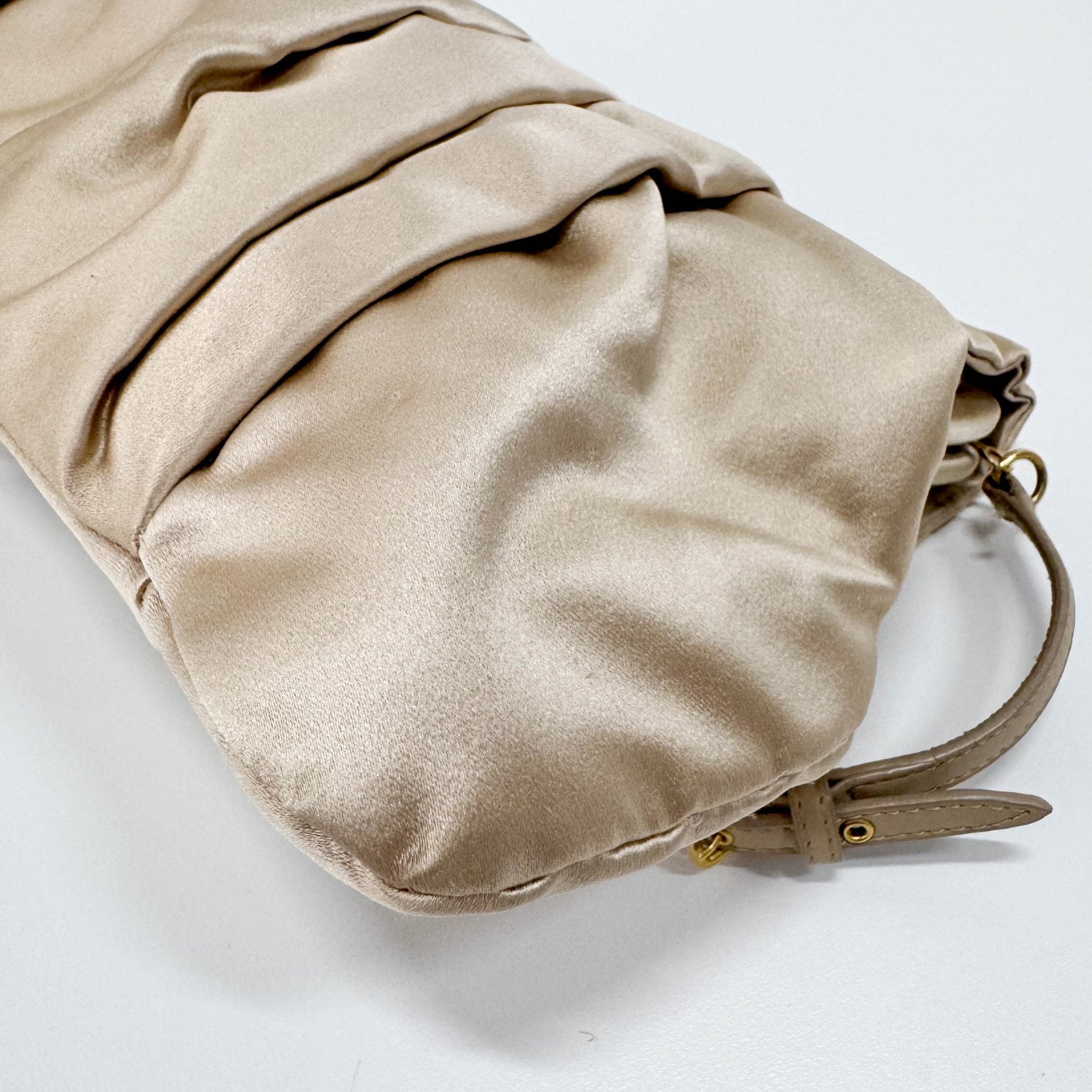 MIU MIU Silk Satin Beige Handle Bag, in , Sold by HIVE PRELOVED - Handle Bags, ,