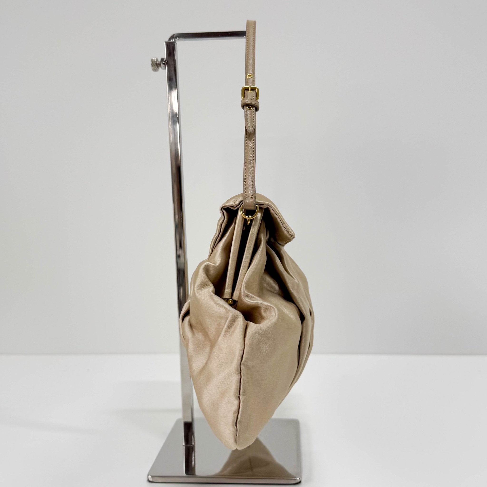 MIU MIU Silk Satin Beige Handle Bag, in , Sold by HIVE PRELOVED - Handle Bags, ,