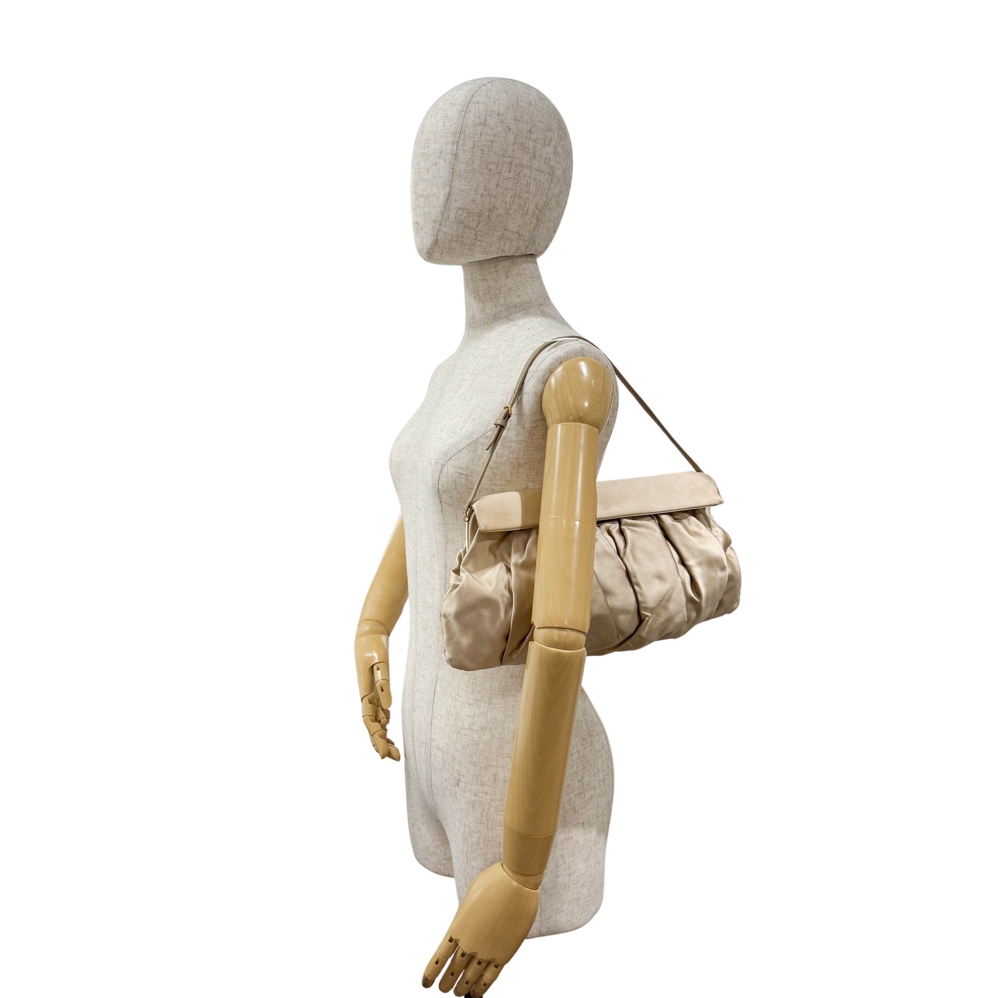 MIU MIU Silk Satin Beige Handle Bag, in , Sold by HIVE PRELOVED - Handle Bags, ,