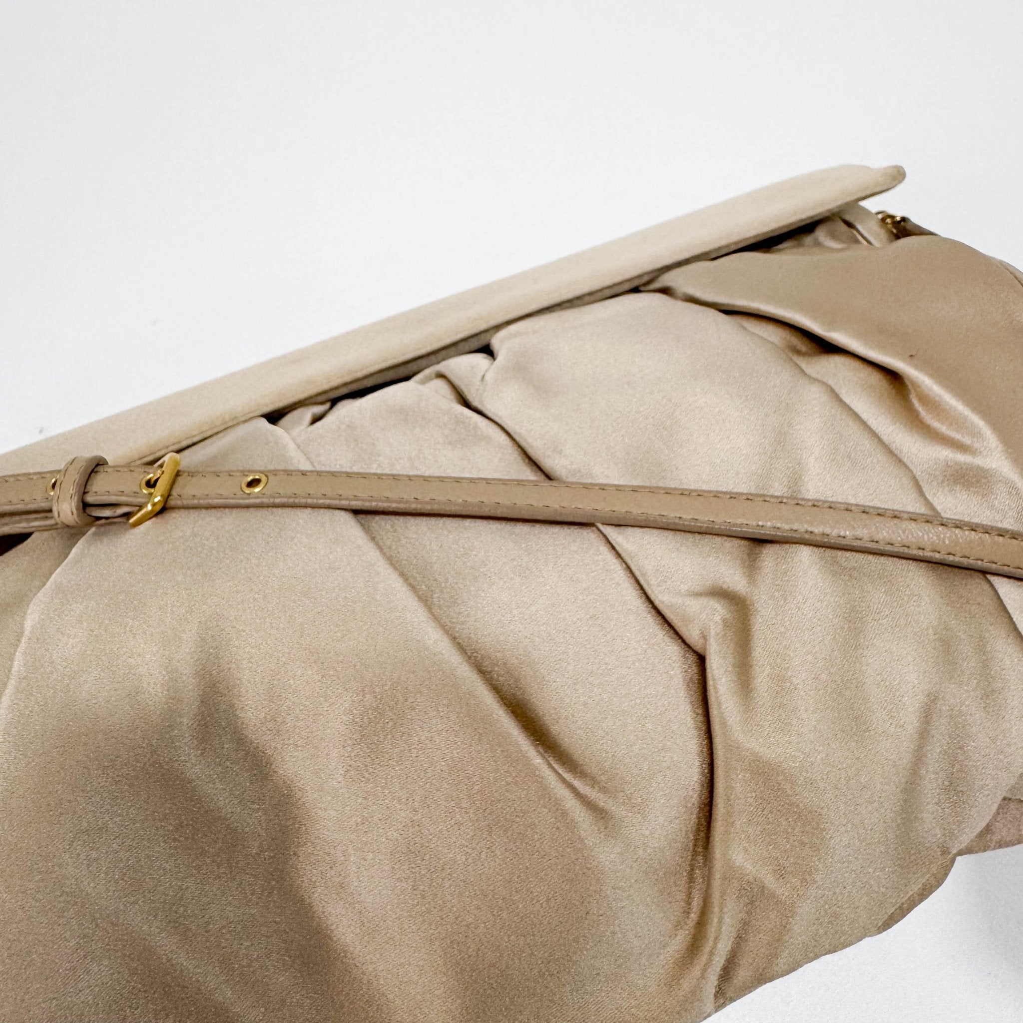 MIU MIU Silk Satin Beige Handle Bag, in , Sold by HIVE PRELOVED - Handle Bags, ,