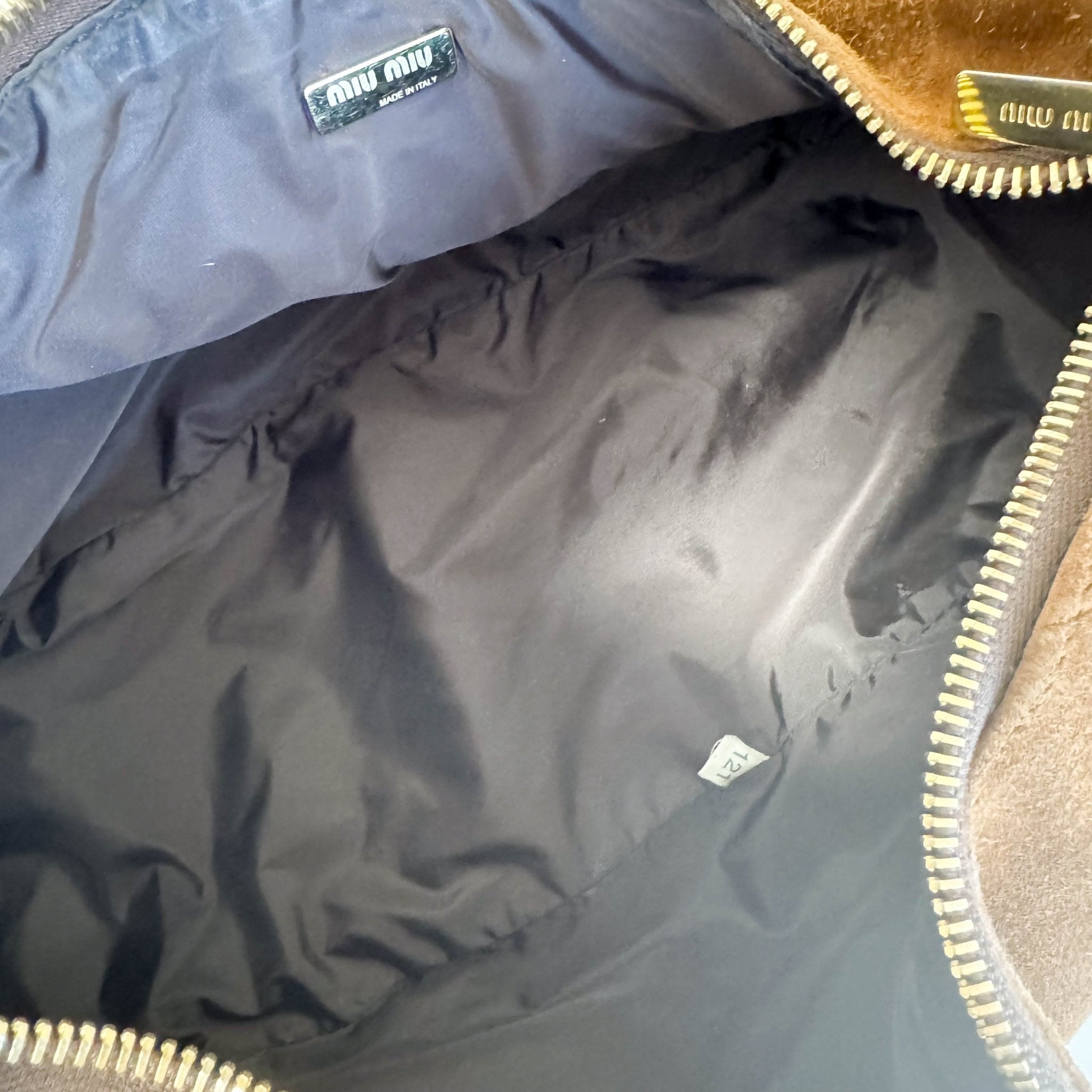 MIU MIU Suede Brown Hobo Shoulder Bag, in , Sold by HIVE PRELOVED - Shoulder Bags, ,