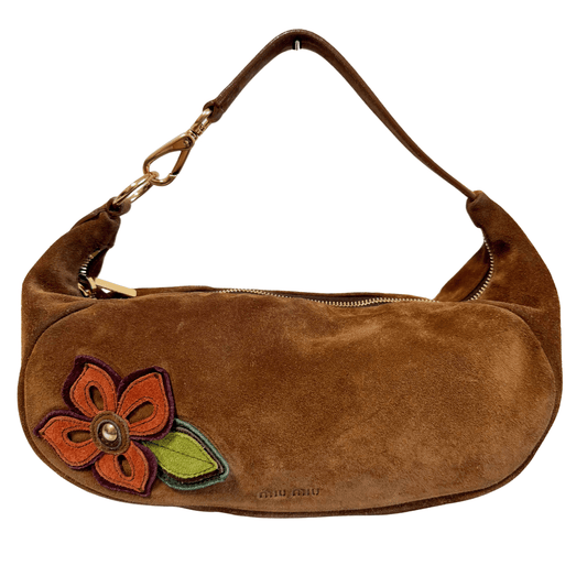 MIU MIU Suede Brown Hobo Shoulder Bag, in , Sold by HIVE PRELOVED - Shoulder Bags, ,