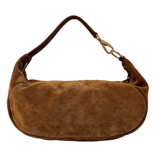 MIU MIU Suede Brown Hobo Shoulder Bag, in , Sold by HIVE PRELOVED - Shoulder Bags, ,