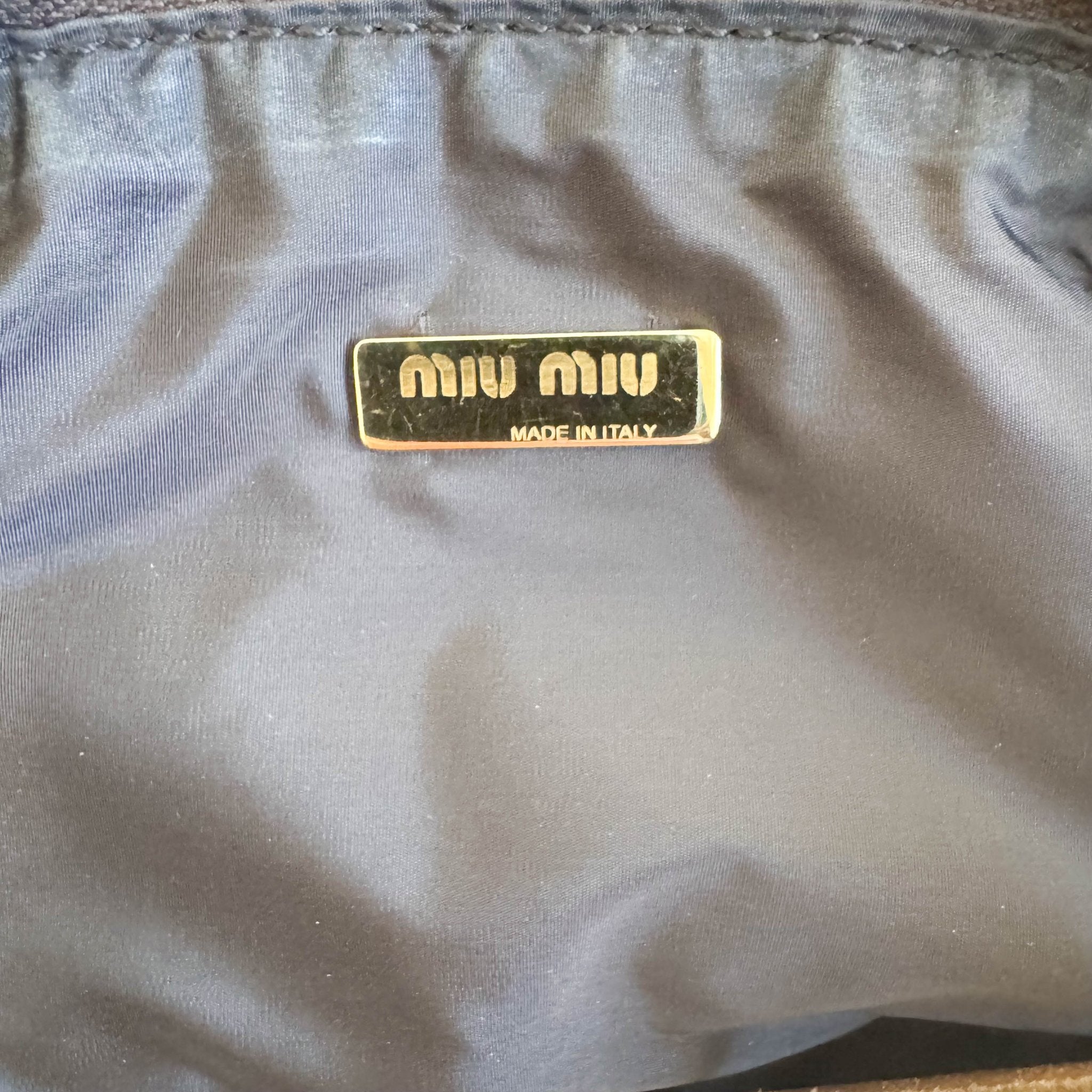MIU MIU Suede Brown Hobo Shoulder Bag, in , Sold by HIVE PRELOVED - Shoulder Bags, ,