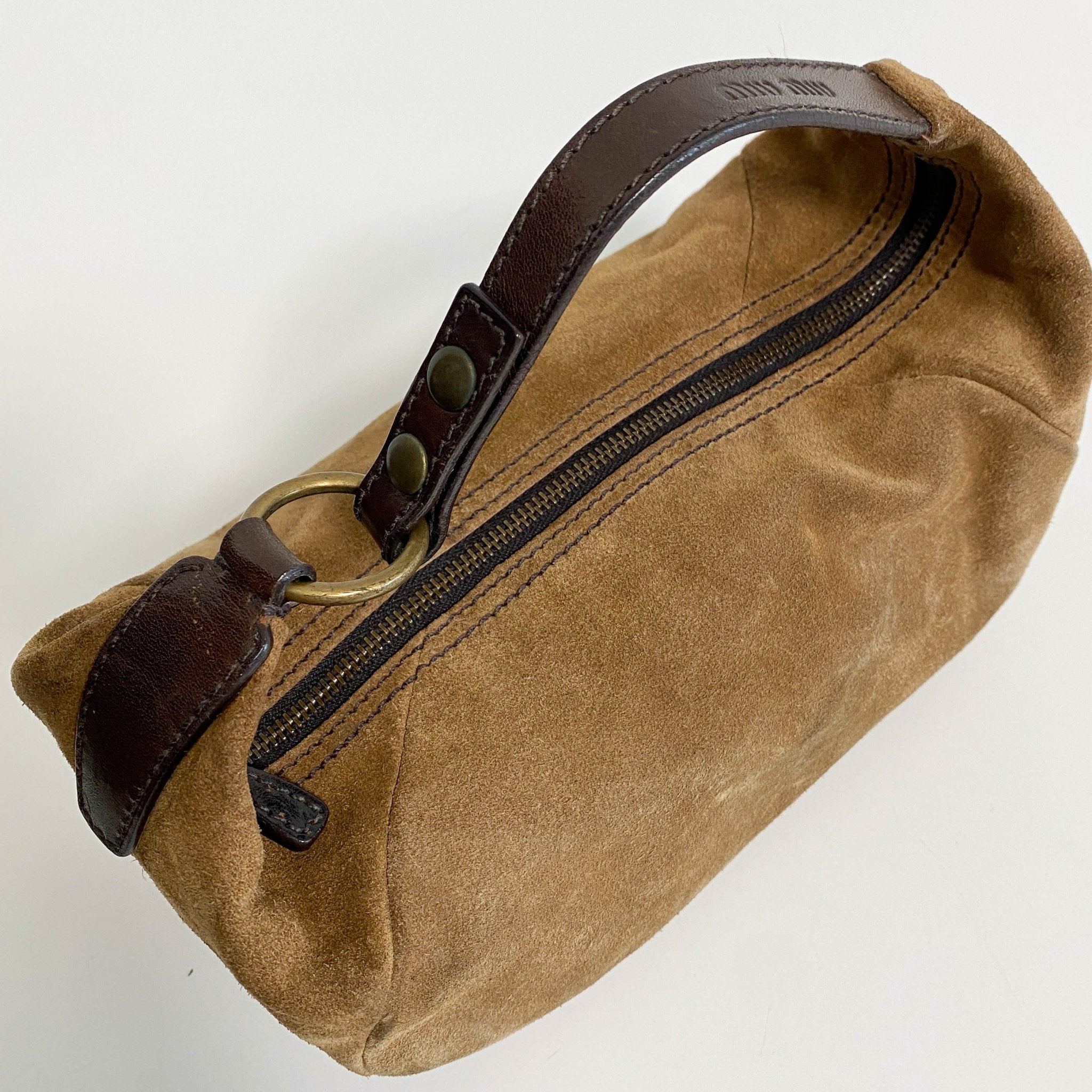 MIU MIU Suede Hobo Brown Pochette Handbag, in , Sold by HIVE PRELOVED - Handle Bags, ,