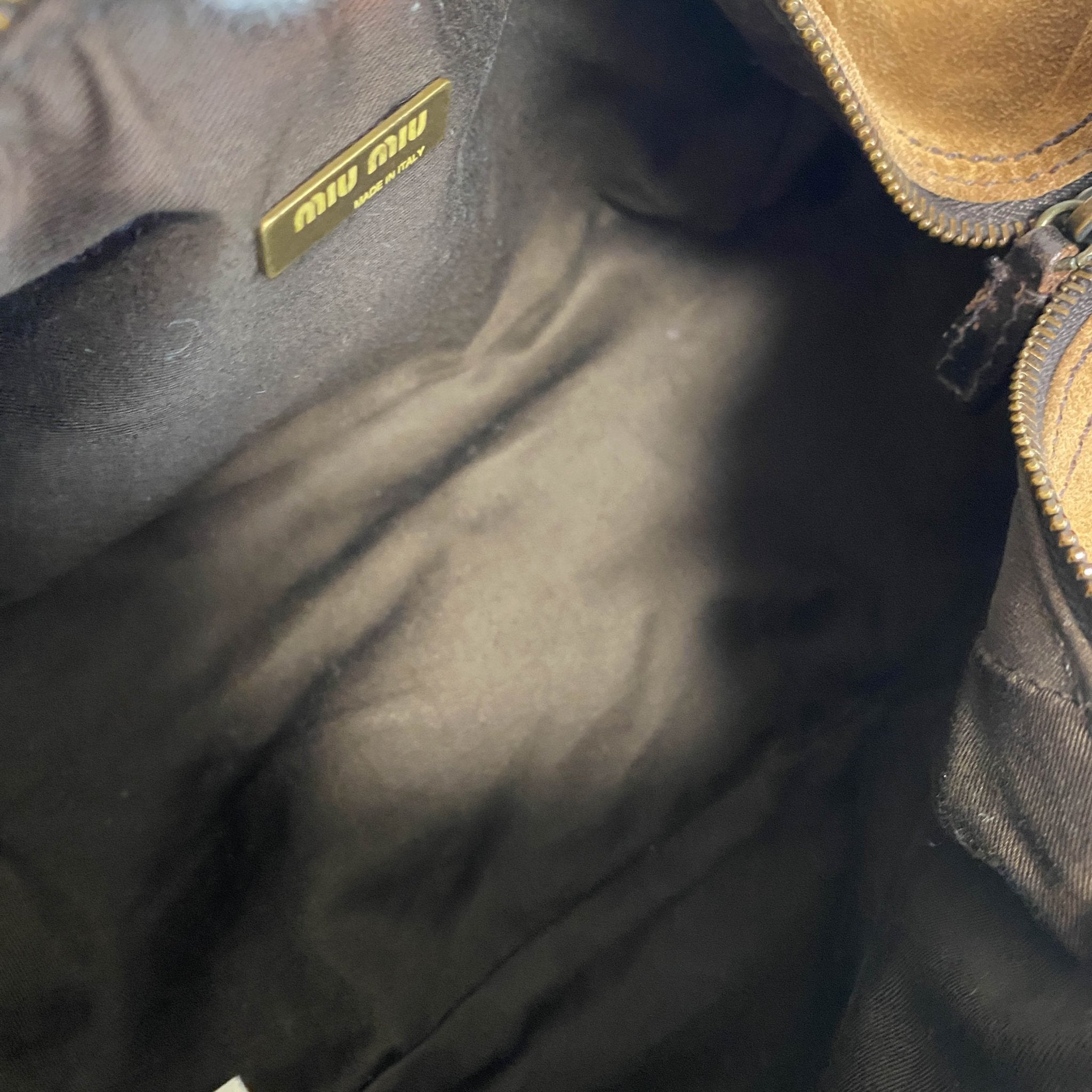 MIU MIU Suede Hobo Brown Pochette Handbag, in , Sold by HIVE PRELOVED - Handle Bags, ,