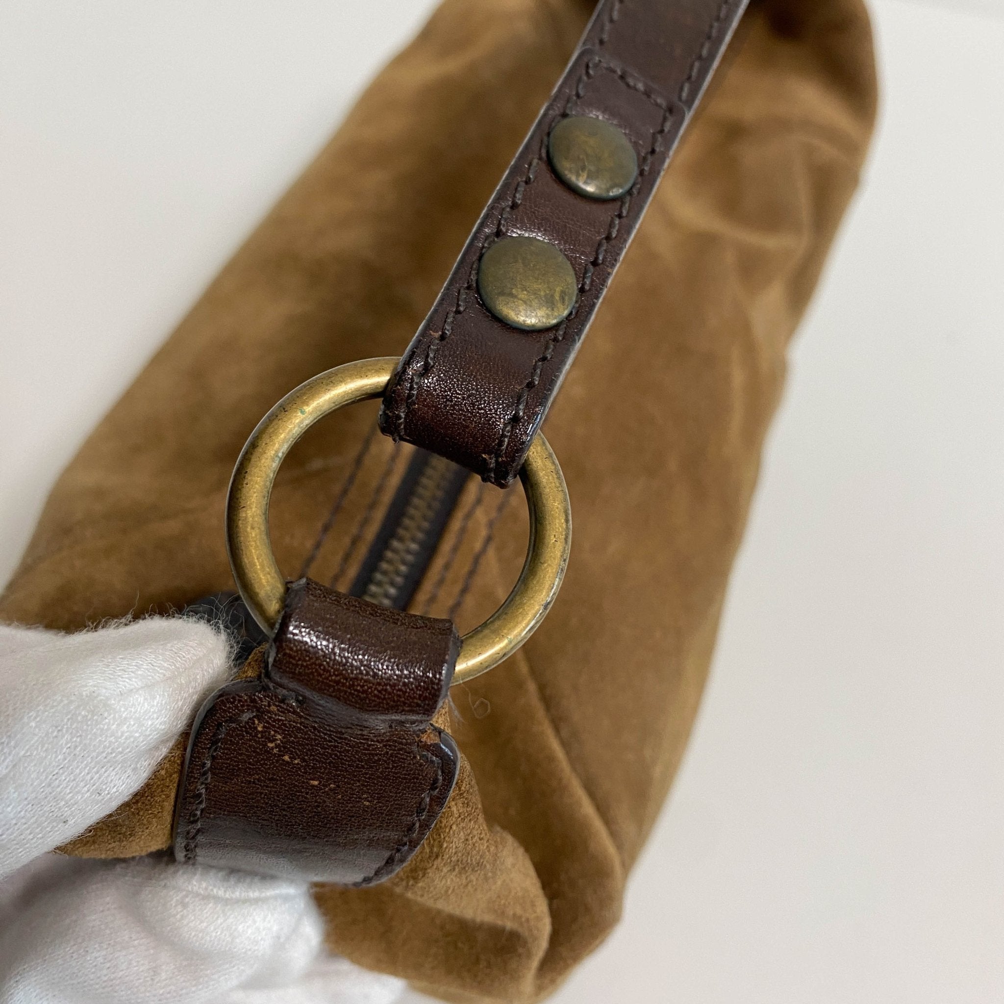 MIU MIU Suede Hobo Brown Pochette Handbag, in , Sold by HIVE PRELOVED - Handle Bags, ,