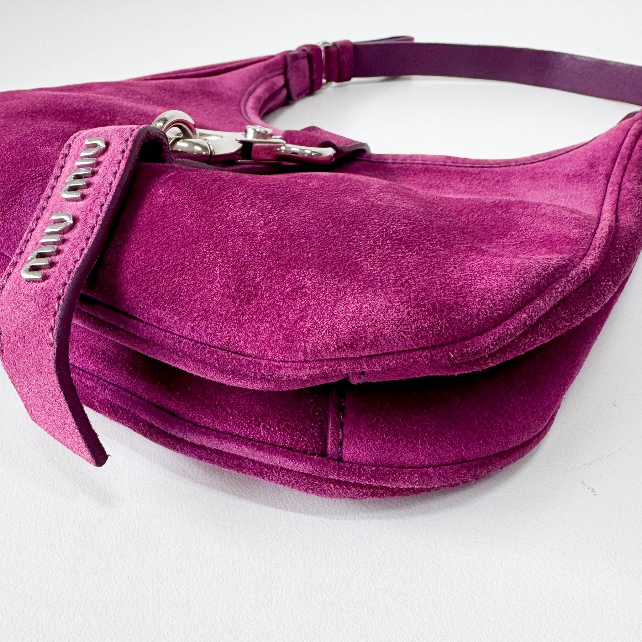 MIU MIU Suede Hobo Purple Shoulder Bag, in , Sold by HIVE PRELOVED - Shoulder Bags, ,