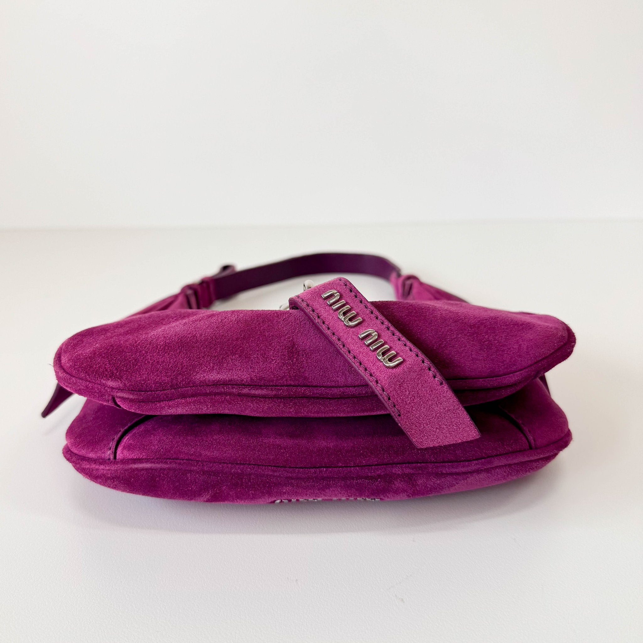 MIU MIU Suede Hobo Purple Shoulder Bag, in , Sold by HIVE PRELOVED - Shoulder Bags, ,
