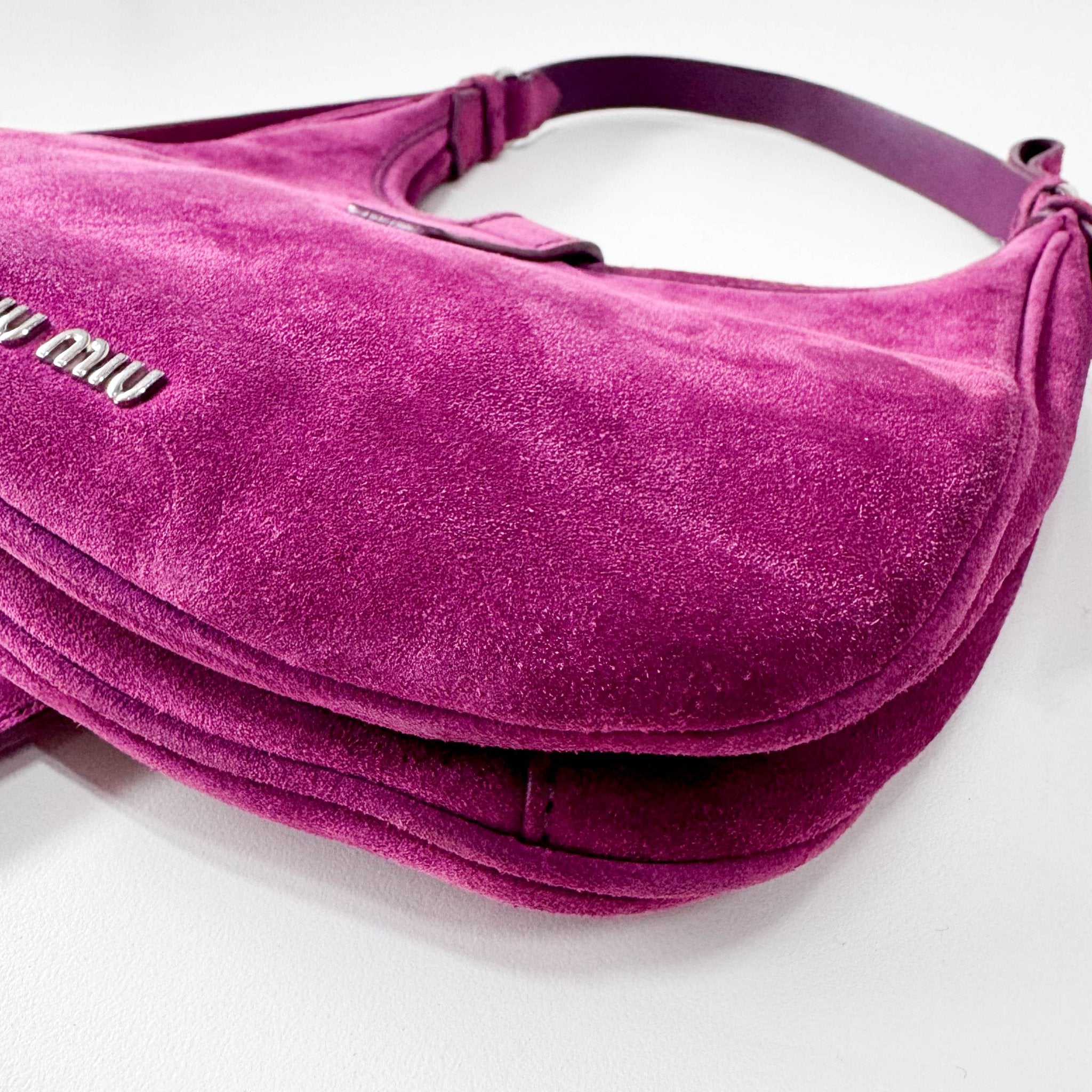 MIU MIU Suede Hobo Purple Shoulder Bag, in , Sold by HIVE PRELOVED - Shoulder Bags, ,