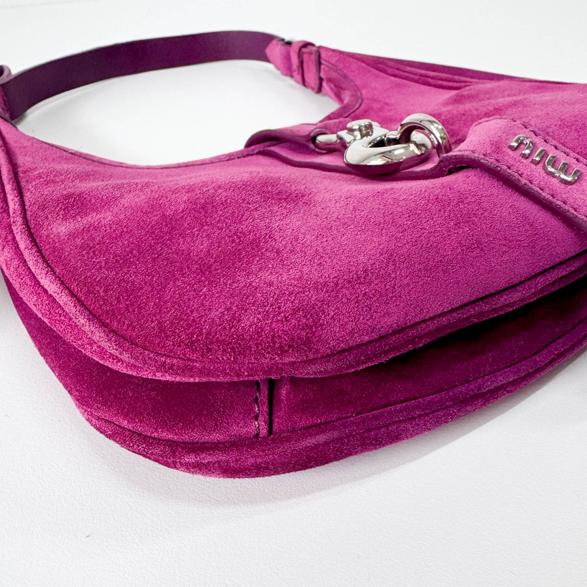 MIU MIU Suede Hobo Purple Shoulder Bag, in , Sold by HIVE PRELOVED - Shoulder Bags, ,