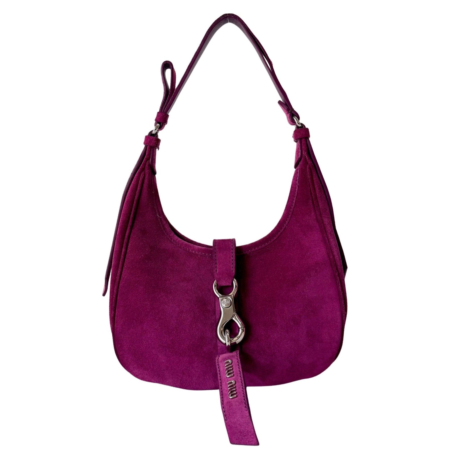 MIU MIU Suede Hobo Purple Shoulder Bag, in , Sold by HIVE PRELOVED - Shoulder Bags, ,