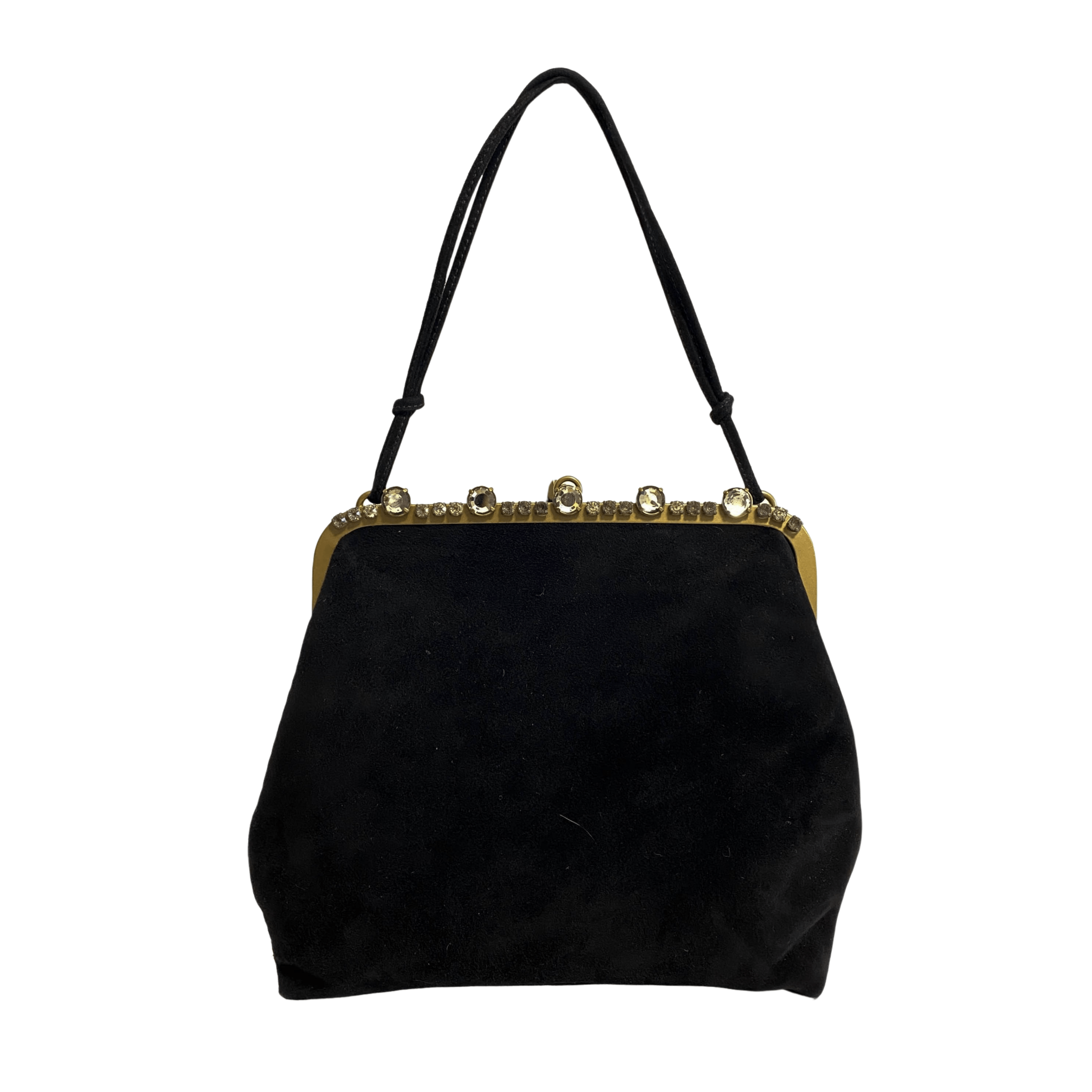 MIU MIU Velvet Black Rhinestone Frame Handbag, in , Sold by HIVE PRELOVED - Handle Bags, ,