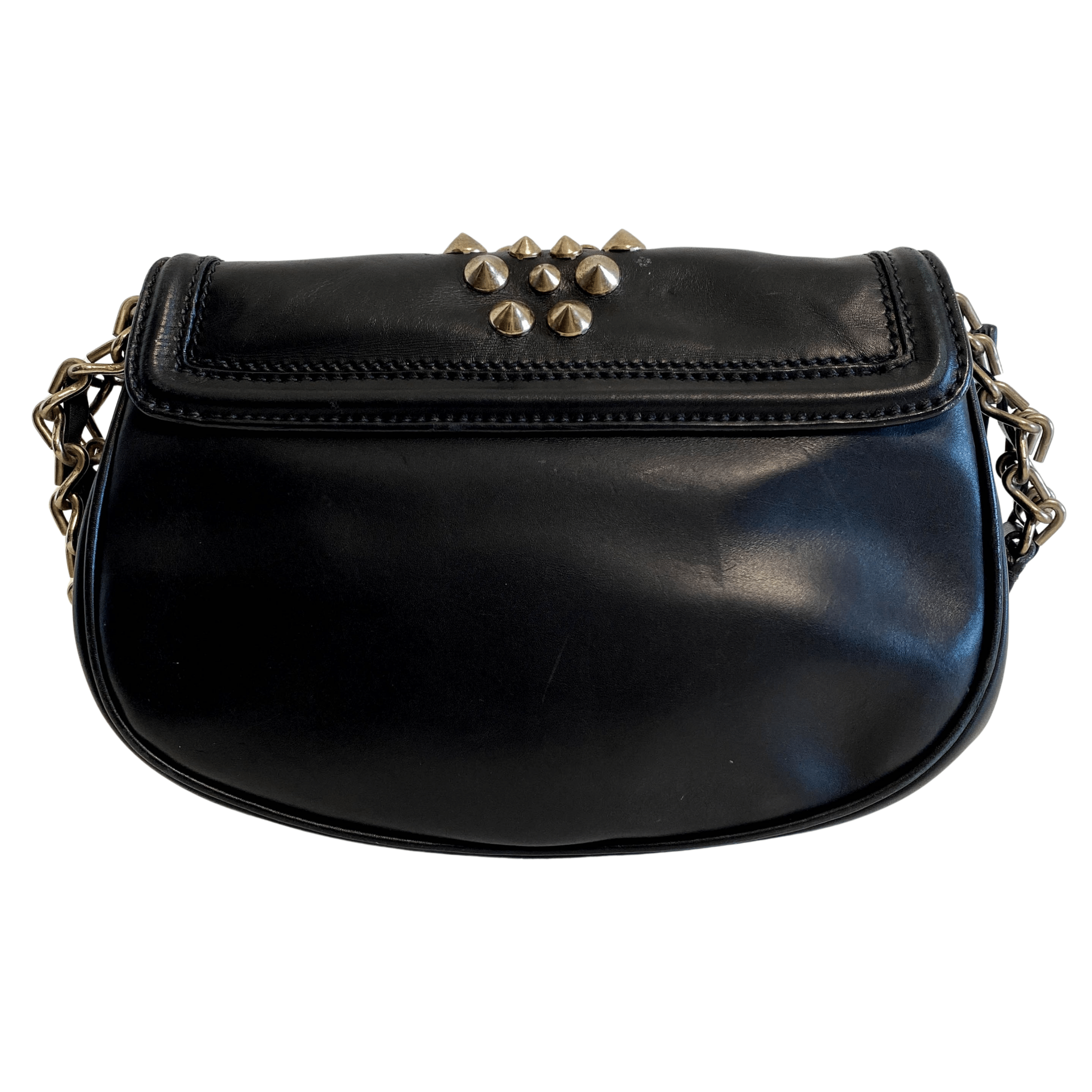 MIU MIU Vintage Archive Black Leather Chain Shoulder Bag, in , Sold by HIVE PRELOVED - Shoulder Bags, ,