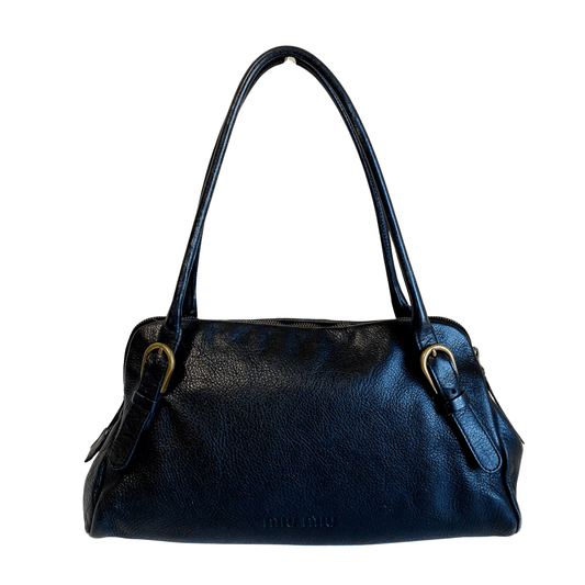 MIU MIU Vintage Black Leather Shoulder Bag, in , Sold by HIVE PRELOVED - Shoulder Bags, ,