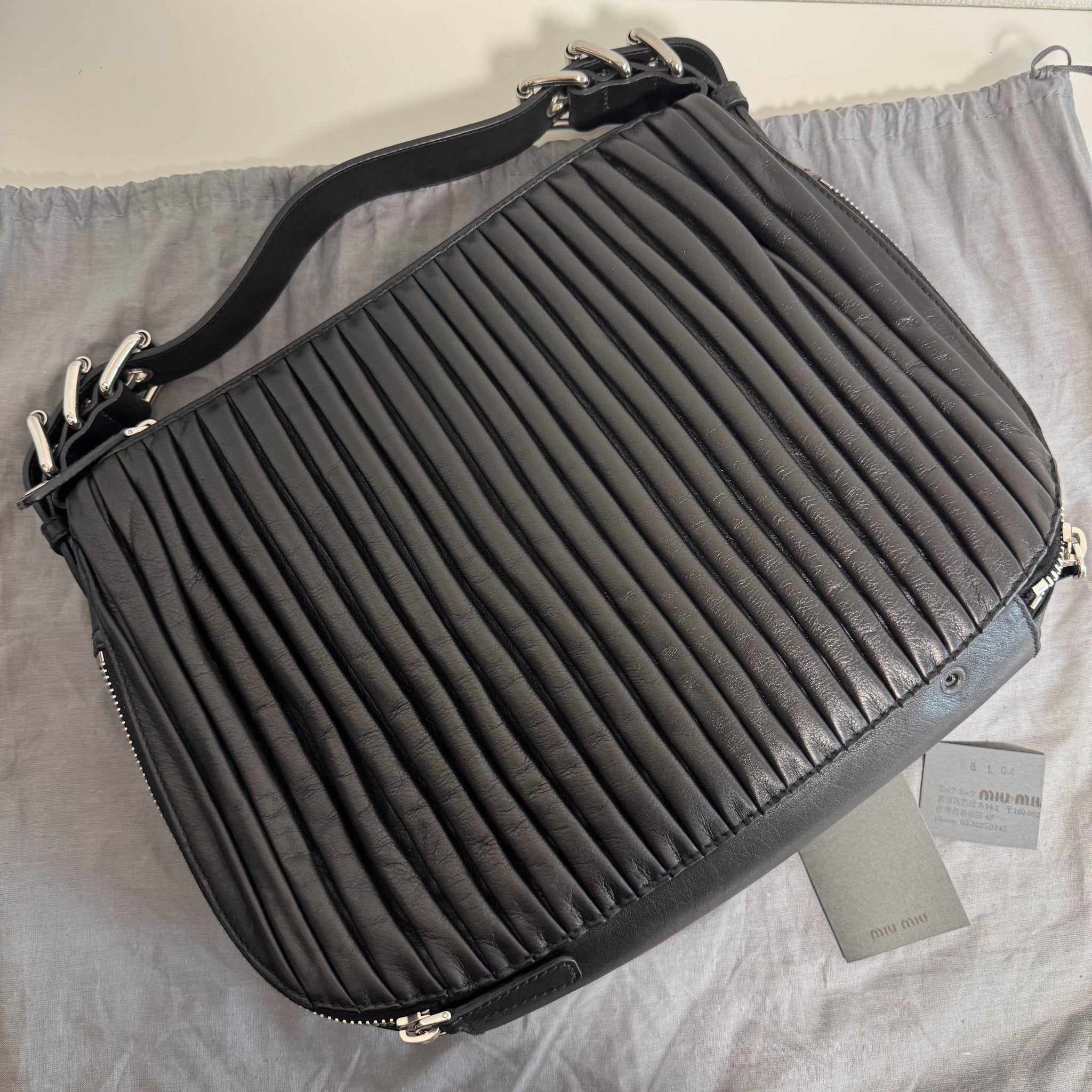 MIU MIU Vintage Black Leather Shoulder Bag, in , Sold by HIVE PRELOVED - Shoulder Bags, ,