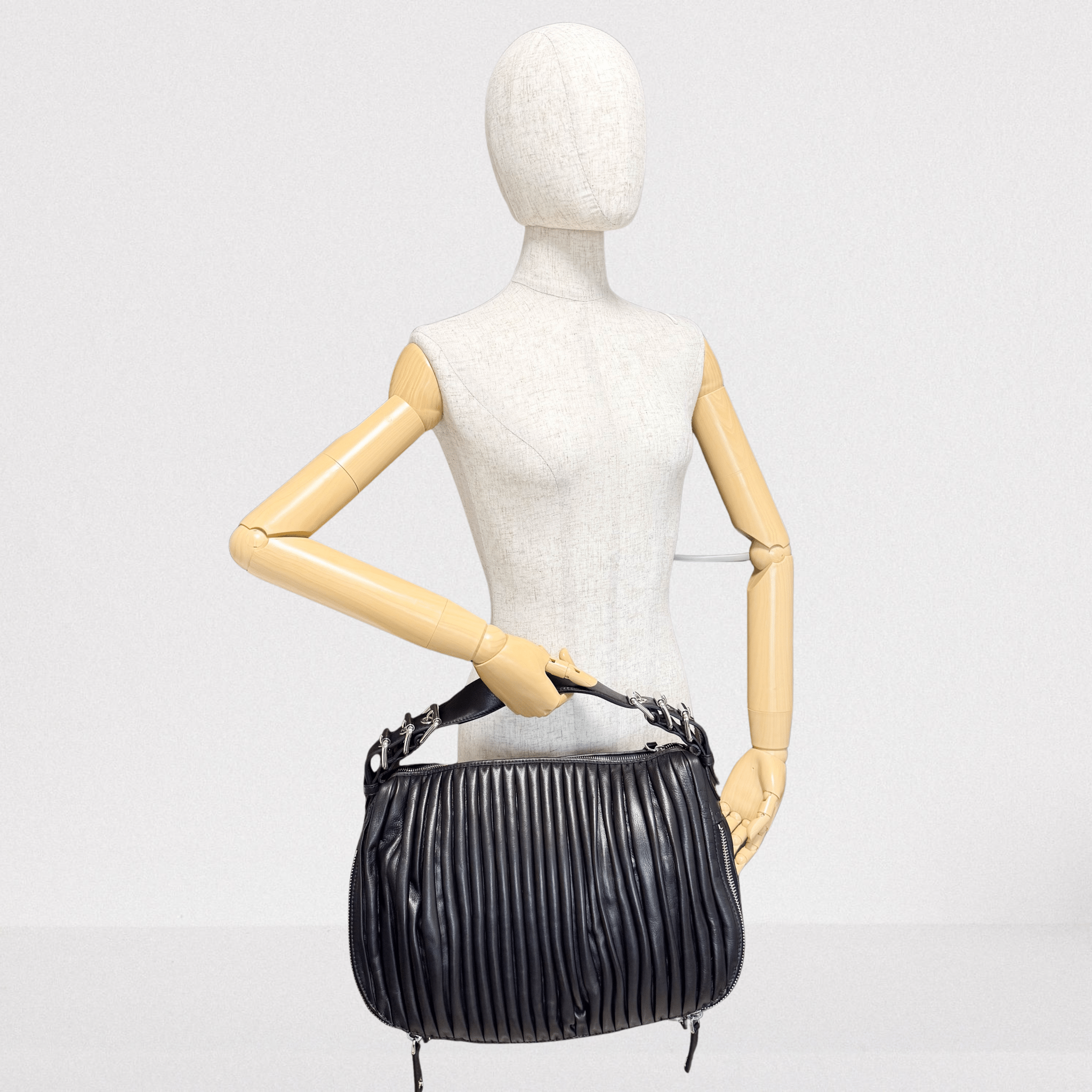 MIU MIU Vintage Black Leather Shoulder Bag, in , Sold by HIVE PRELOVED - Shoulder Bags, ,