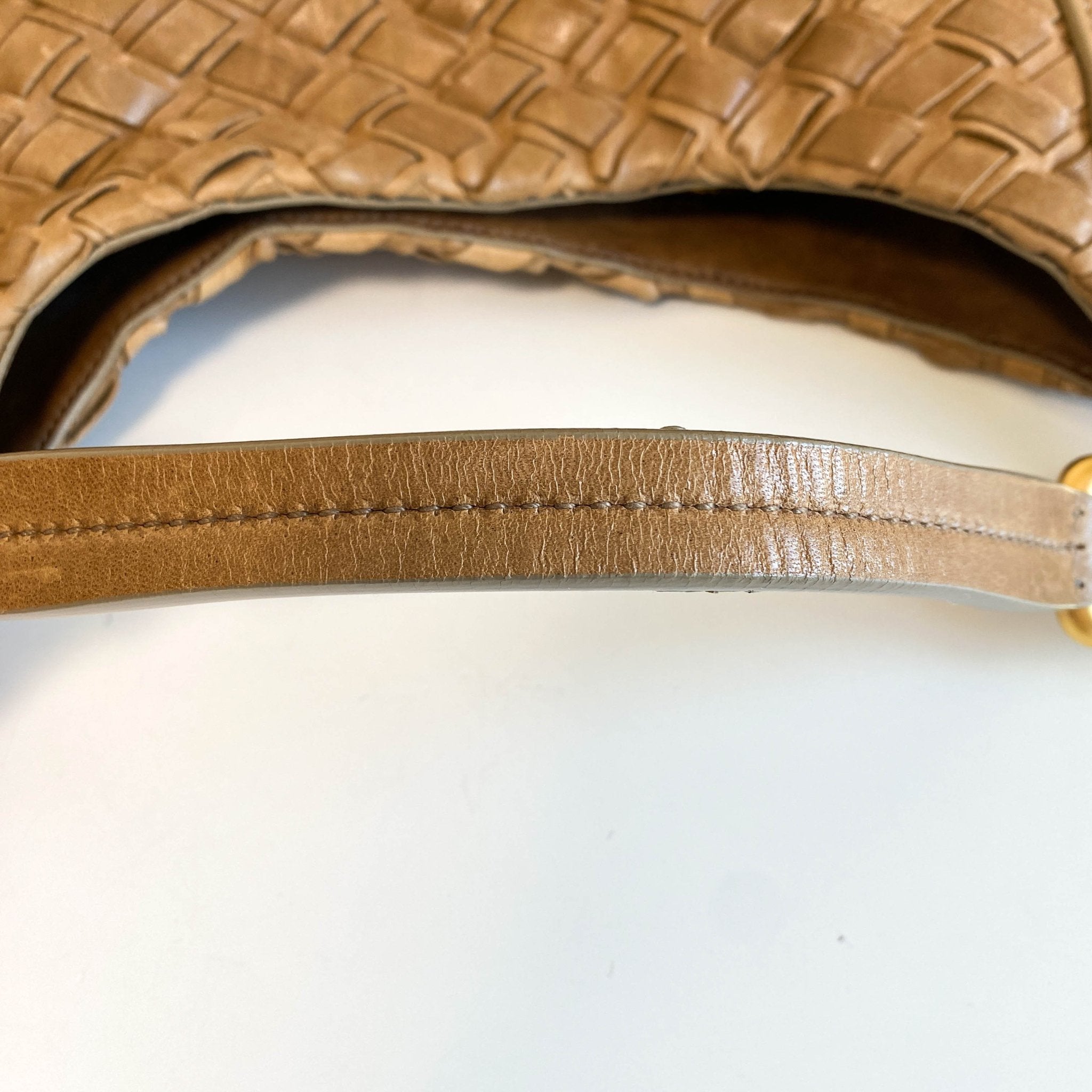 MIU MIU Vintage Brown Intrecciato Leather Shoulder Bag, in , Sold by HIVE PRELOVED - Shoulder Bags, ,