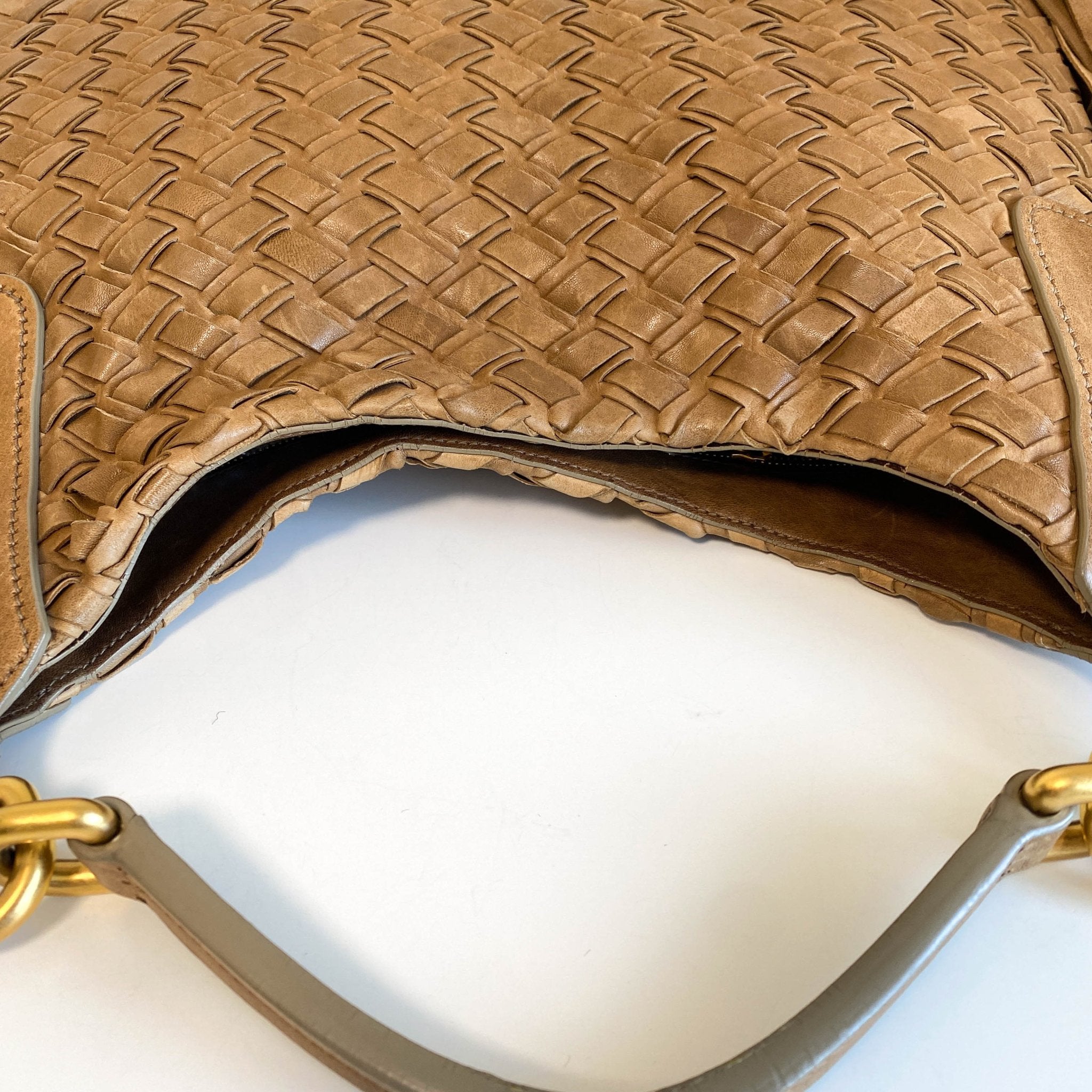 MIU MIU Vintage Brown Intrecciato Leather Shoulder Bag, in , Sold by HIVE PRELOVED - Shoulder Bags, ,