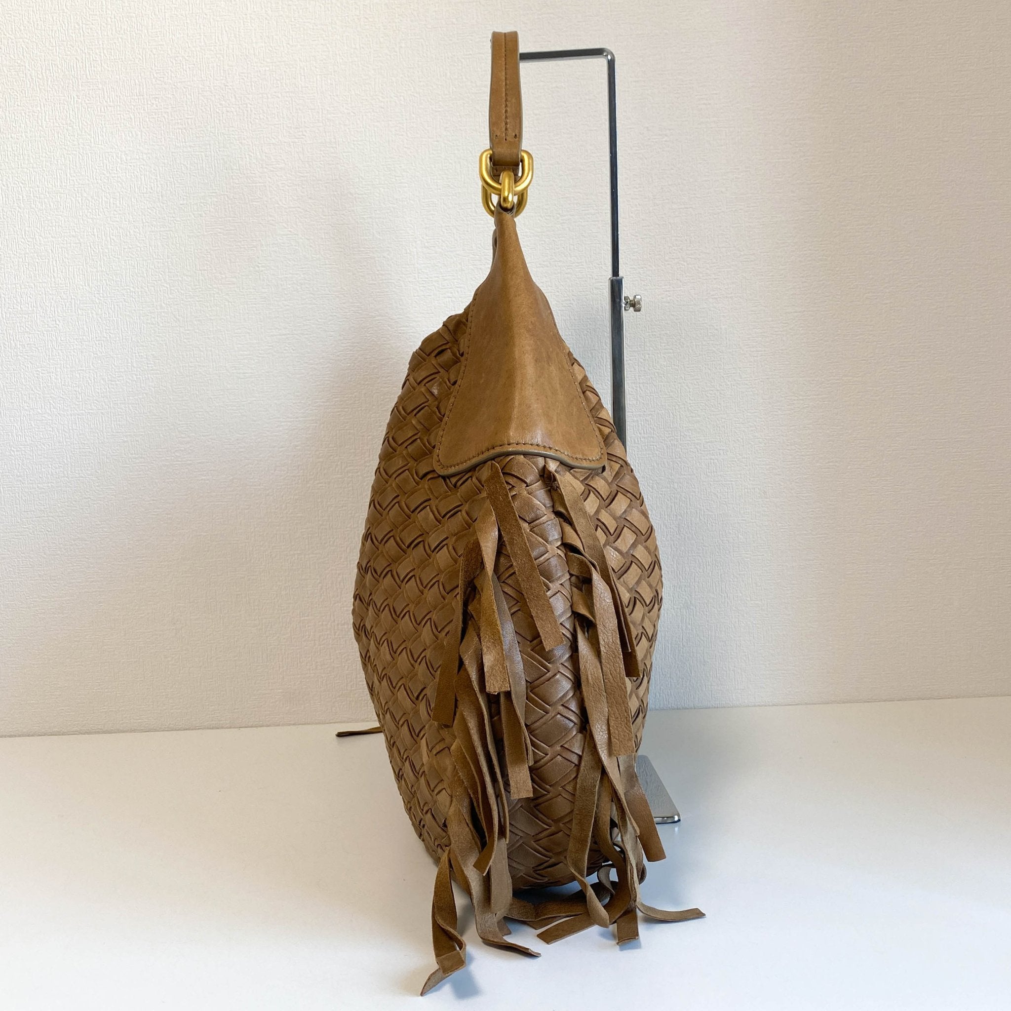 MIU MIU Vintage Brown Intrecciato Leather Shoulder Bag, in , Sold by HIVE PRELOVED - Shoulder Bags, ,