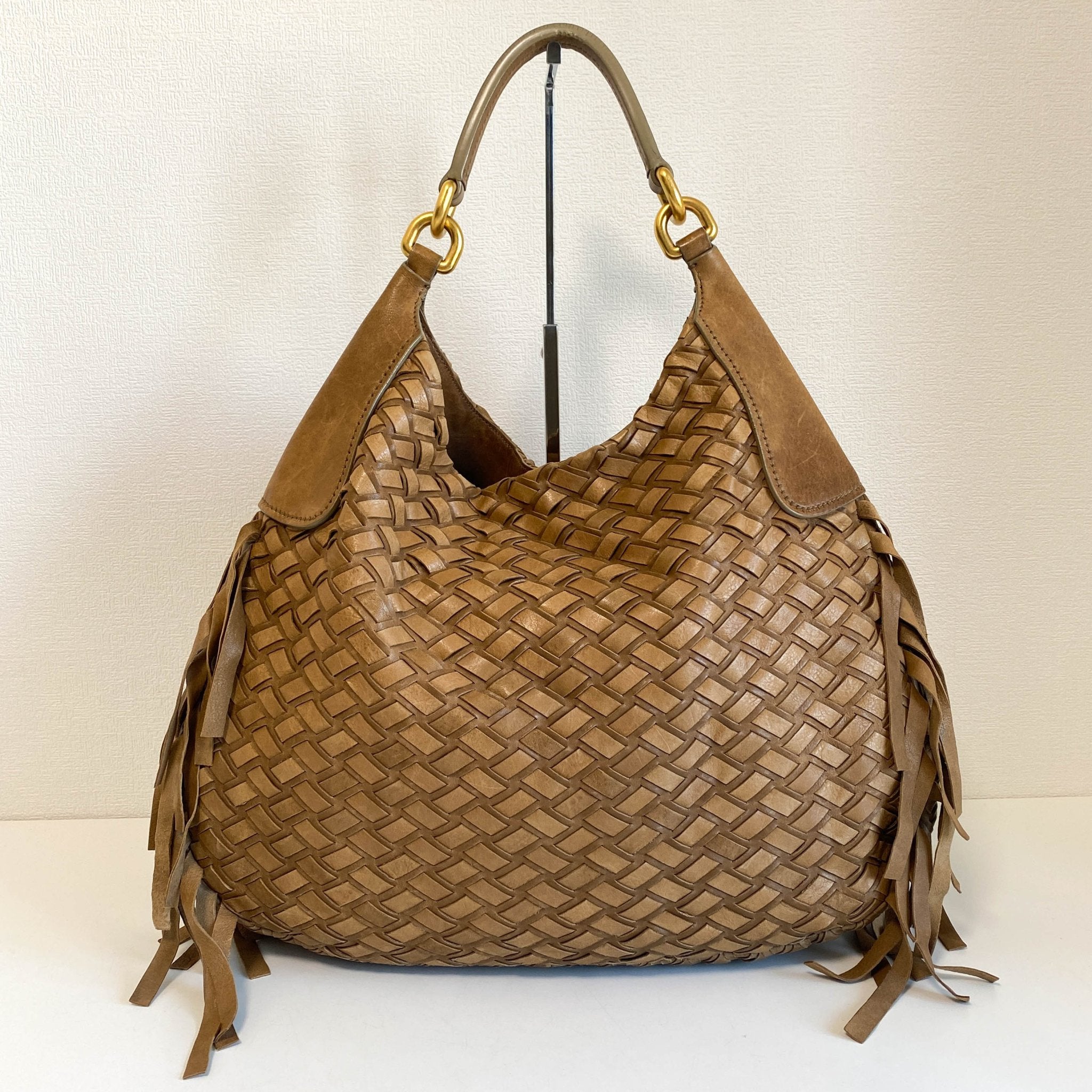 MIU MIU Vintage Brown Intrecciato Leather Shoulder Bag, in , Sold by HIVE PRELOVED - Shoulder Bags, ,