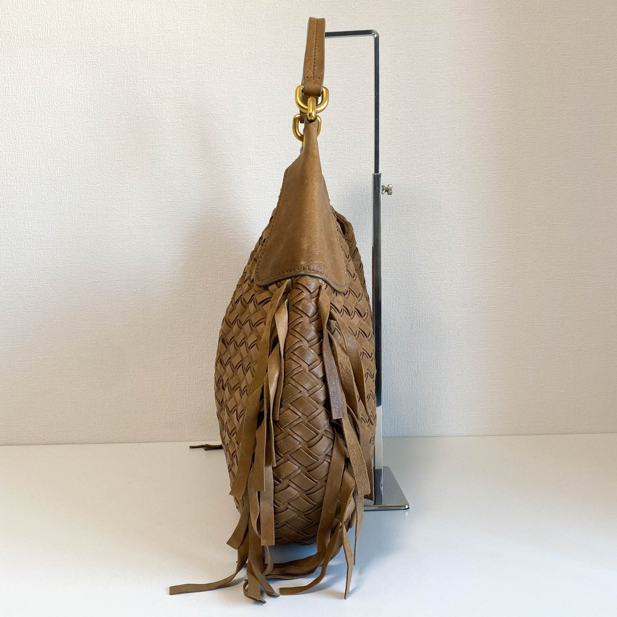 MIU MIU Vintage Brown Intrecciato Leather Shoulder Bag, in , Sold by HIVE PRELOVED - Shoulder Bags, ,