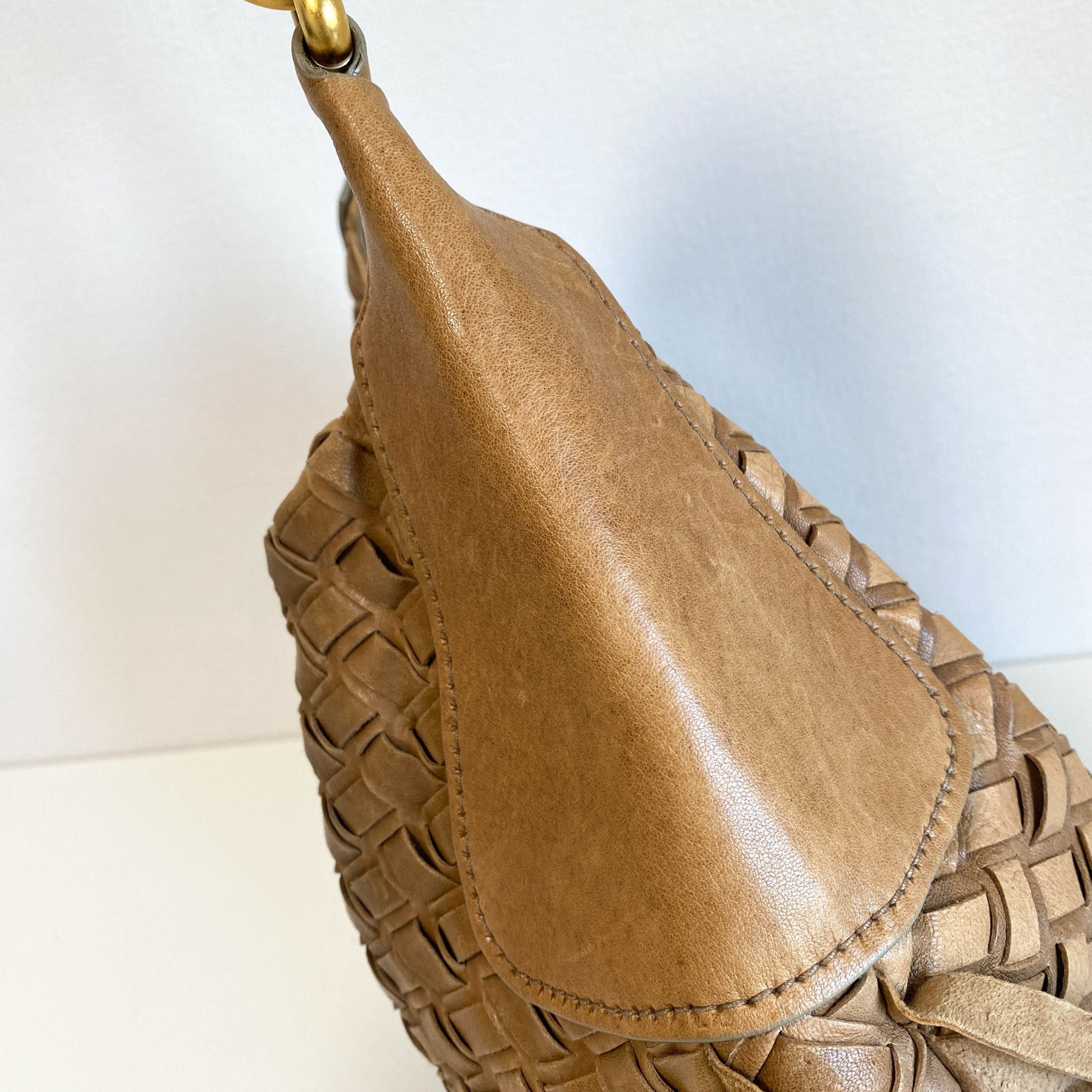 MIU MIU Vintage Brown Intrecciato Leather Shoulder Bag, in , Sold by HIVE PRELOVED - Shoulder Bags, ,