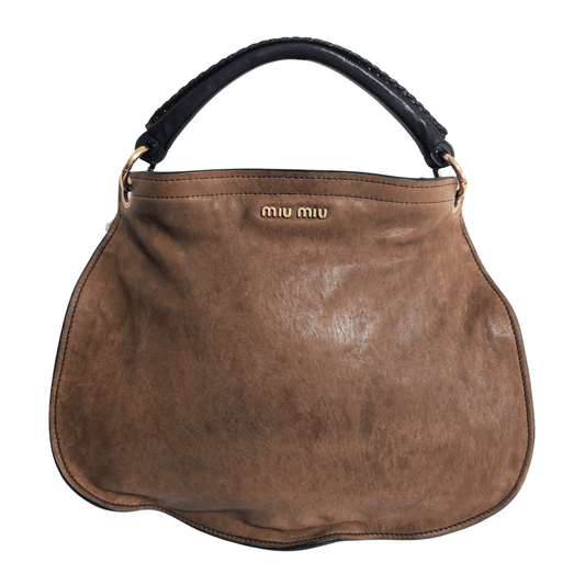 MIU MIU Vintage Brown Leather Leopard Pony Hair Hobo Shoulder Bag, in , Sold by HIVE PRELOVED - Shoulder Bags, ,