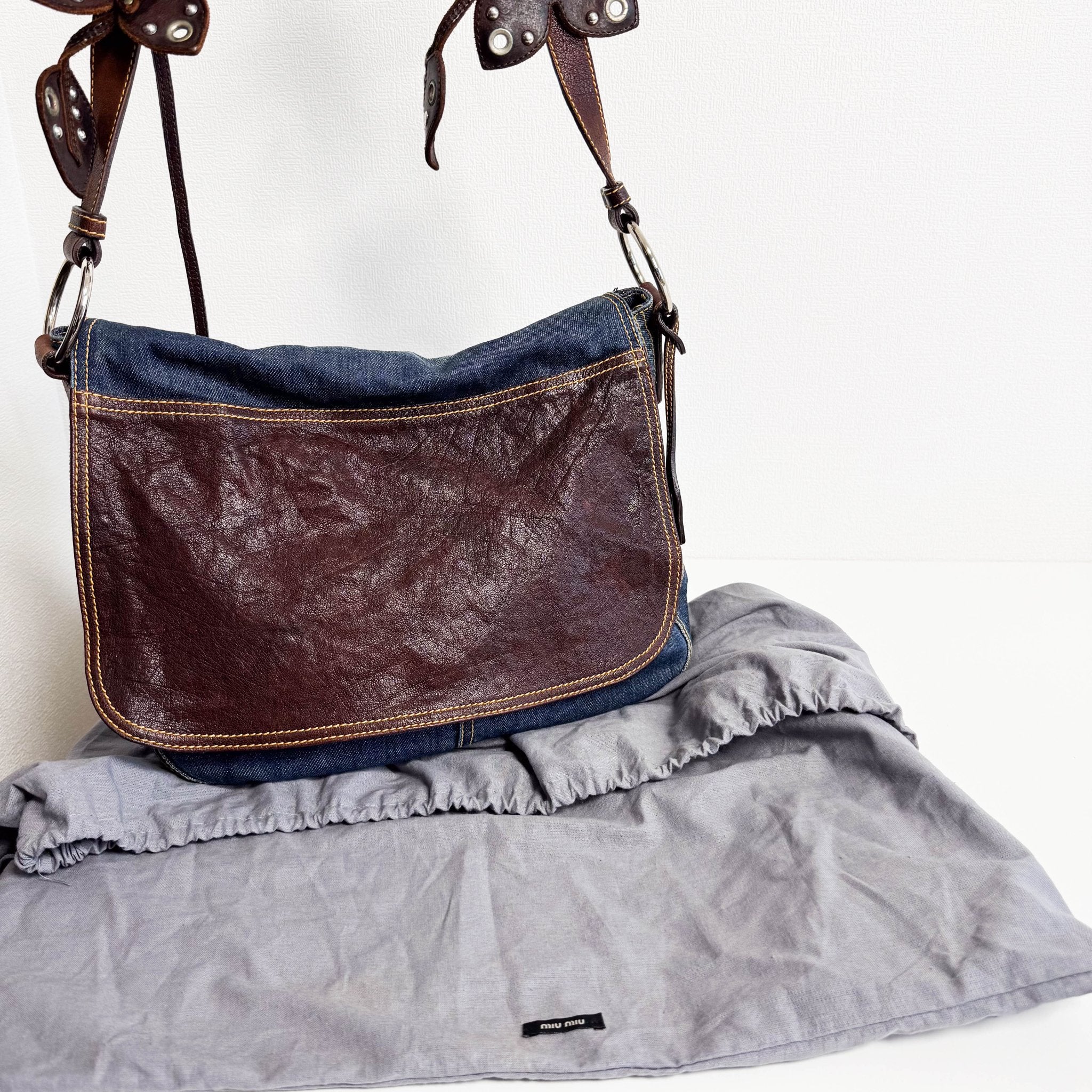 MIU MIU Vintage Denim Satchel Messenger Bag, in , Sold by HIVE PRELOVED - Shoulder Bags, ,